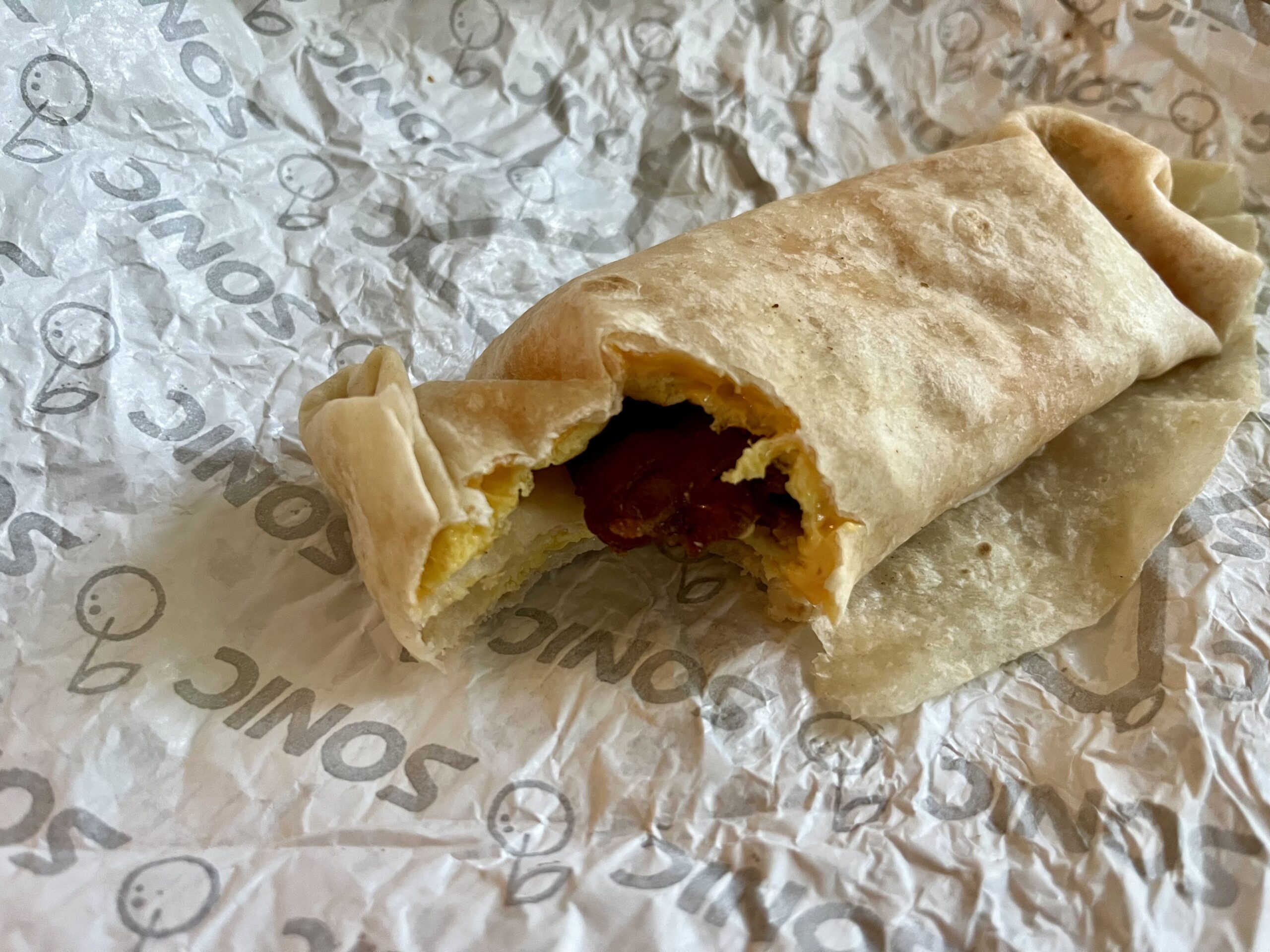 the bacon breakfast burrito from sonic drive in
