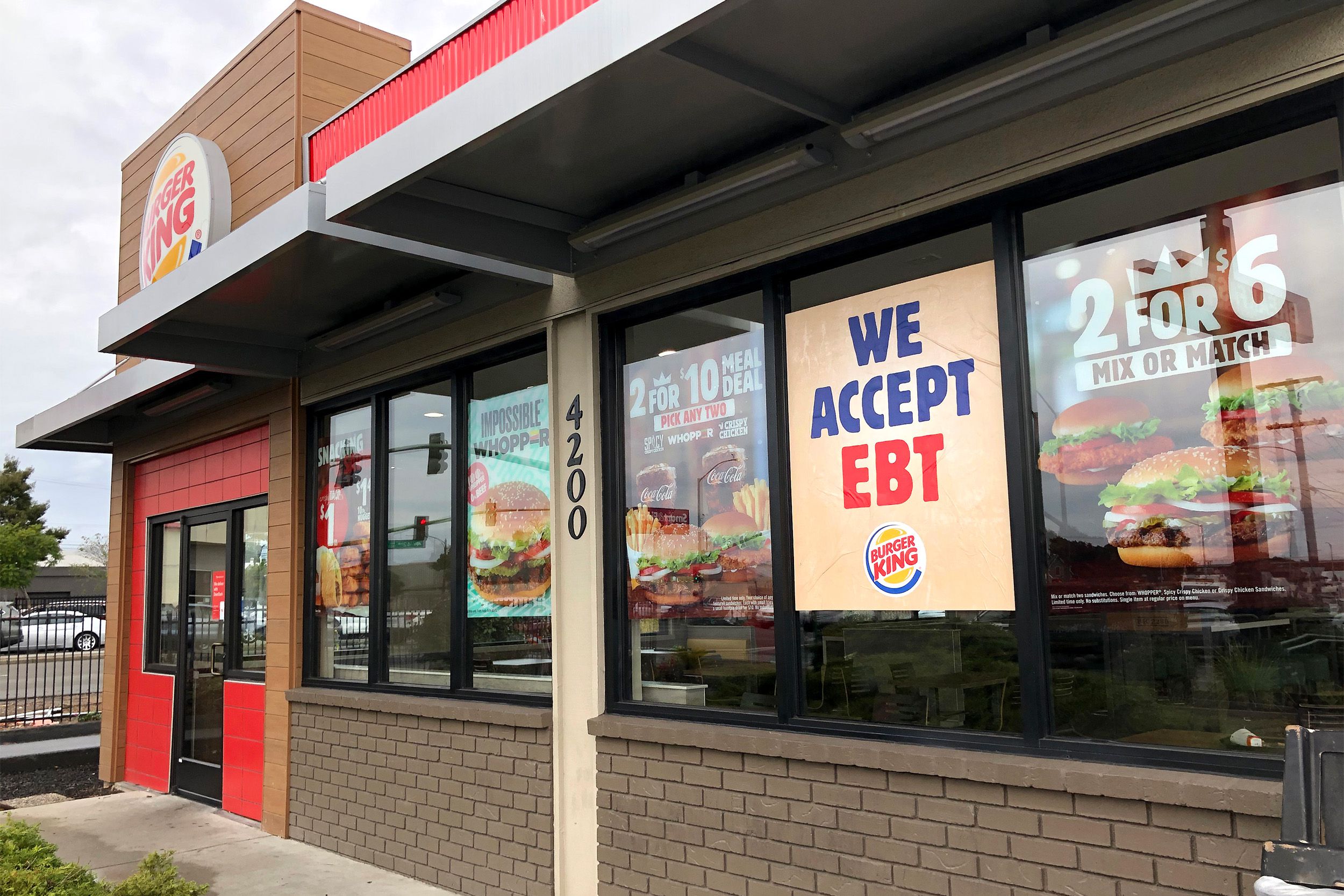Burger King Sign Accepting EBT cards