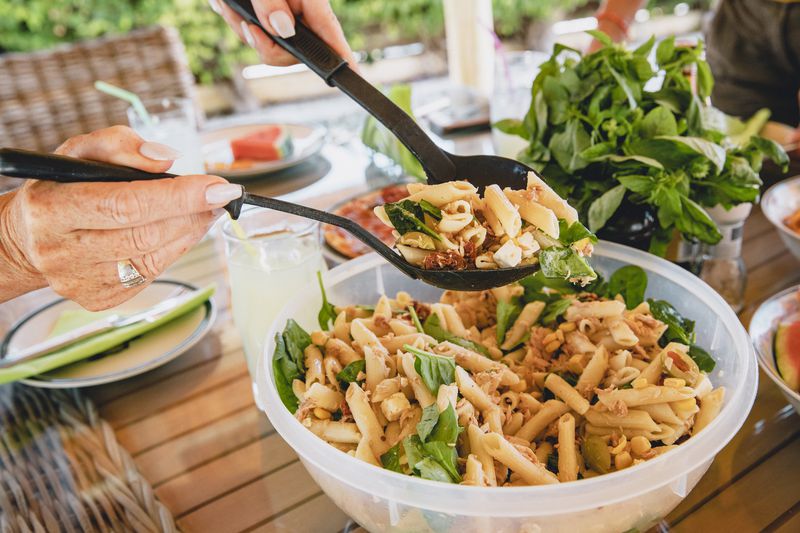 Serving Pasta Salad