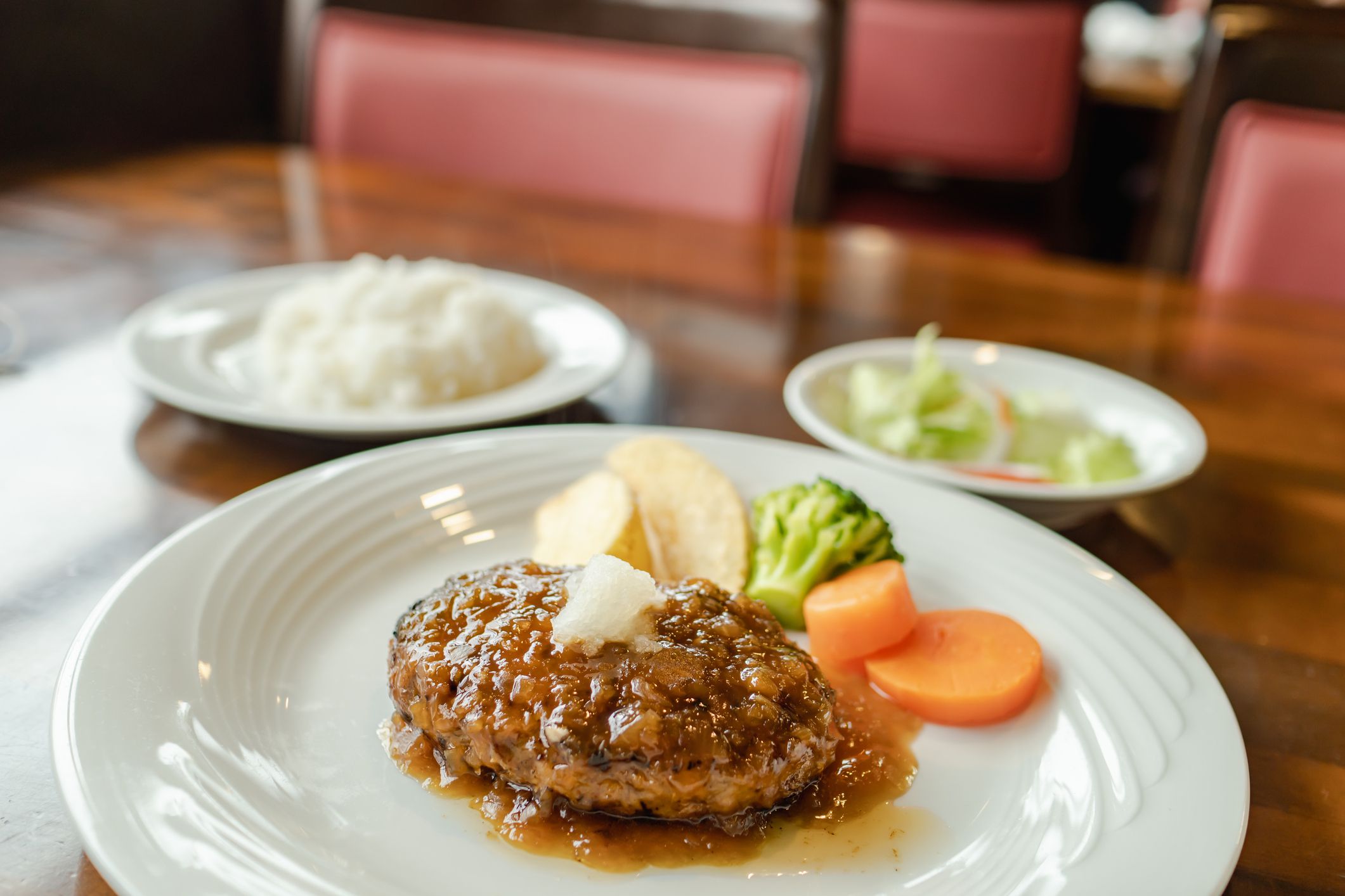 Japanese style hamburg steak lunch