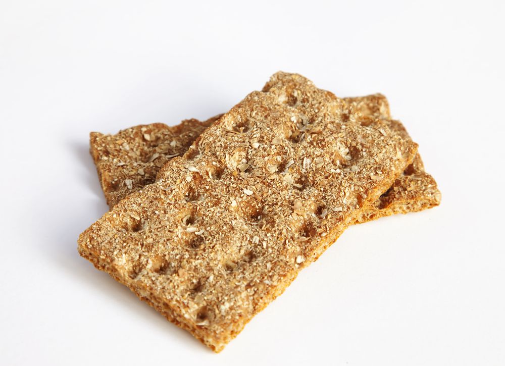 Two slices of crisp bread isolated on white. Sweden