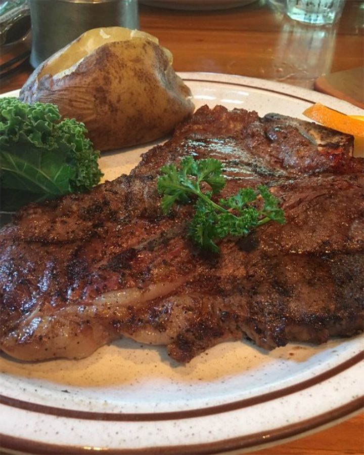 Closeup of steak from Steak Inn in Missouri