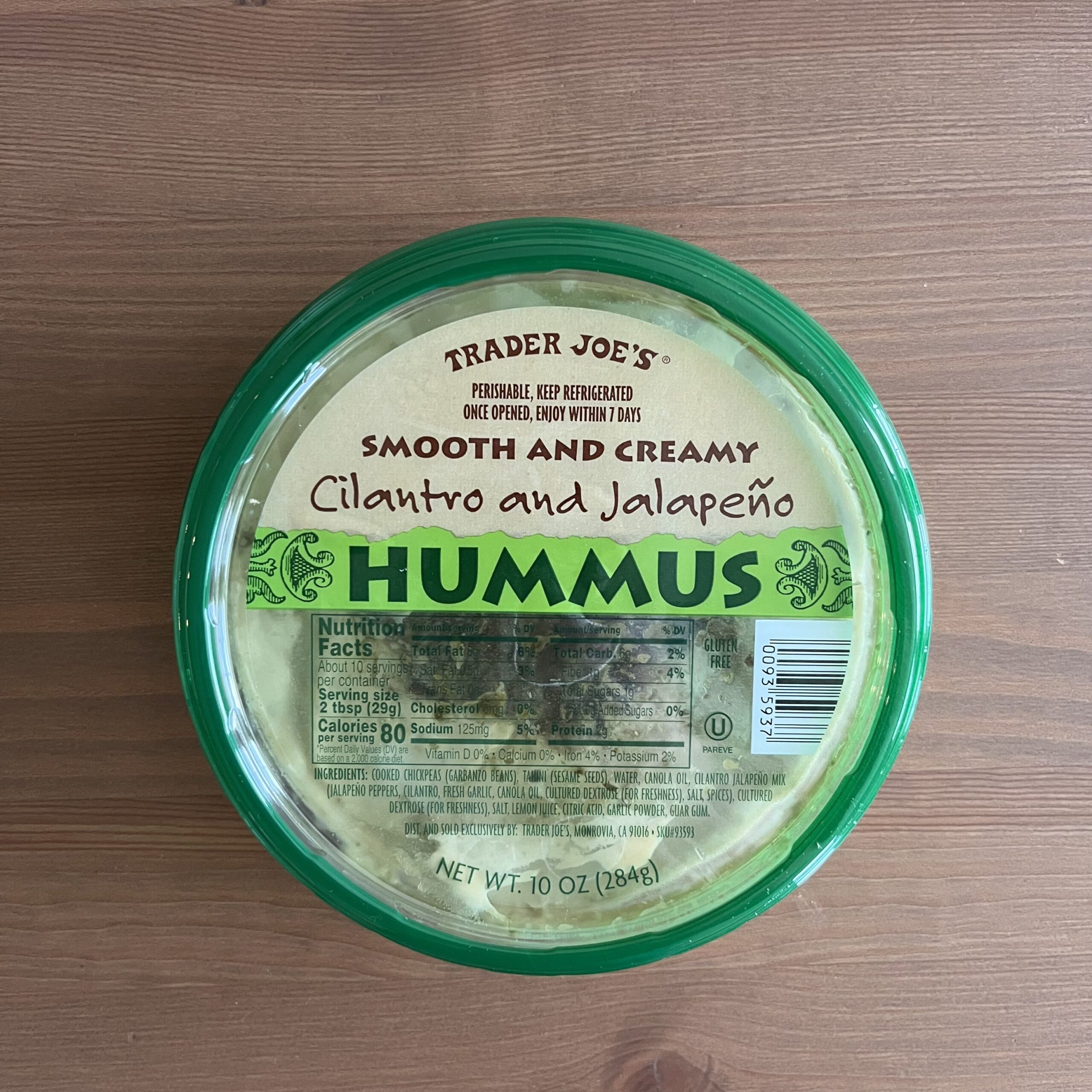 trader joes hummus cilantro and jalapeno