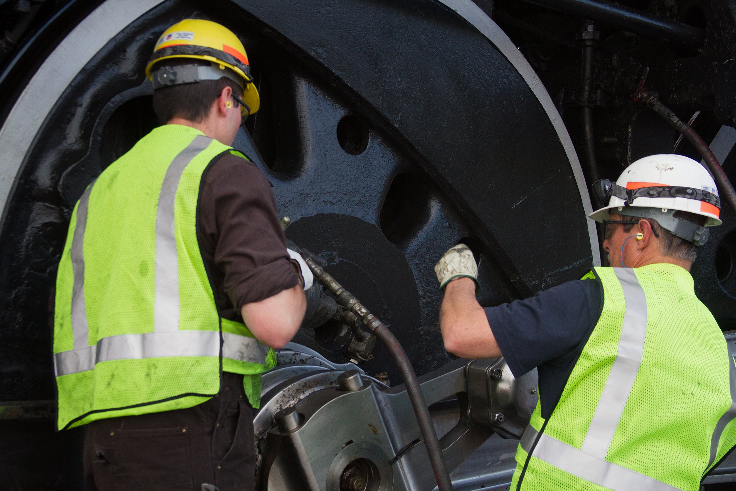 two train engineers working