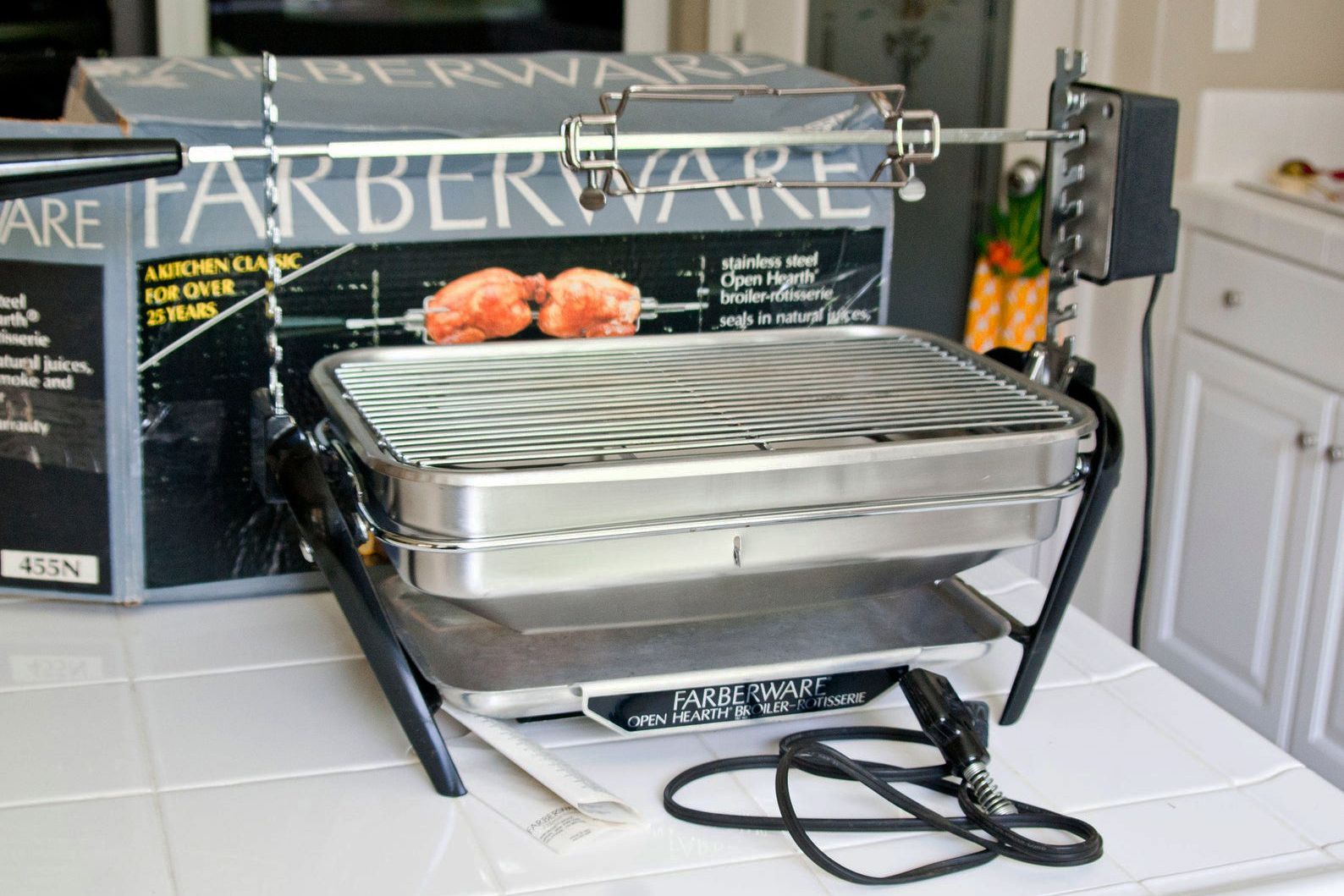 Vintage Farberware Electric Open Hearth Indoor Grill and Chicken Rotisserie
