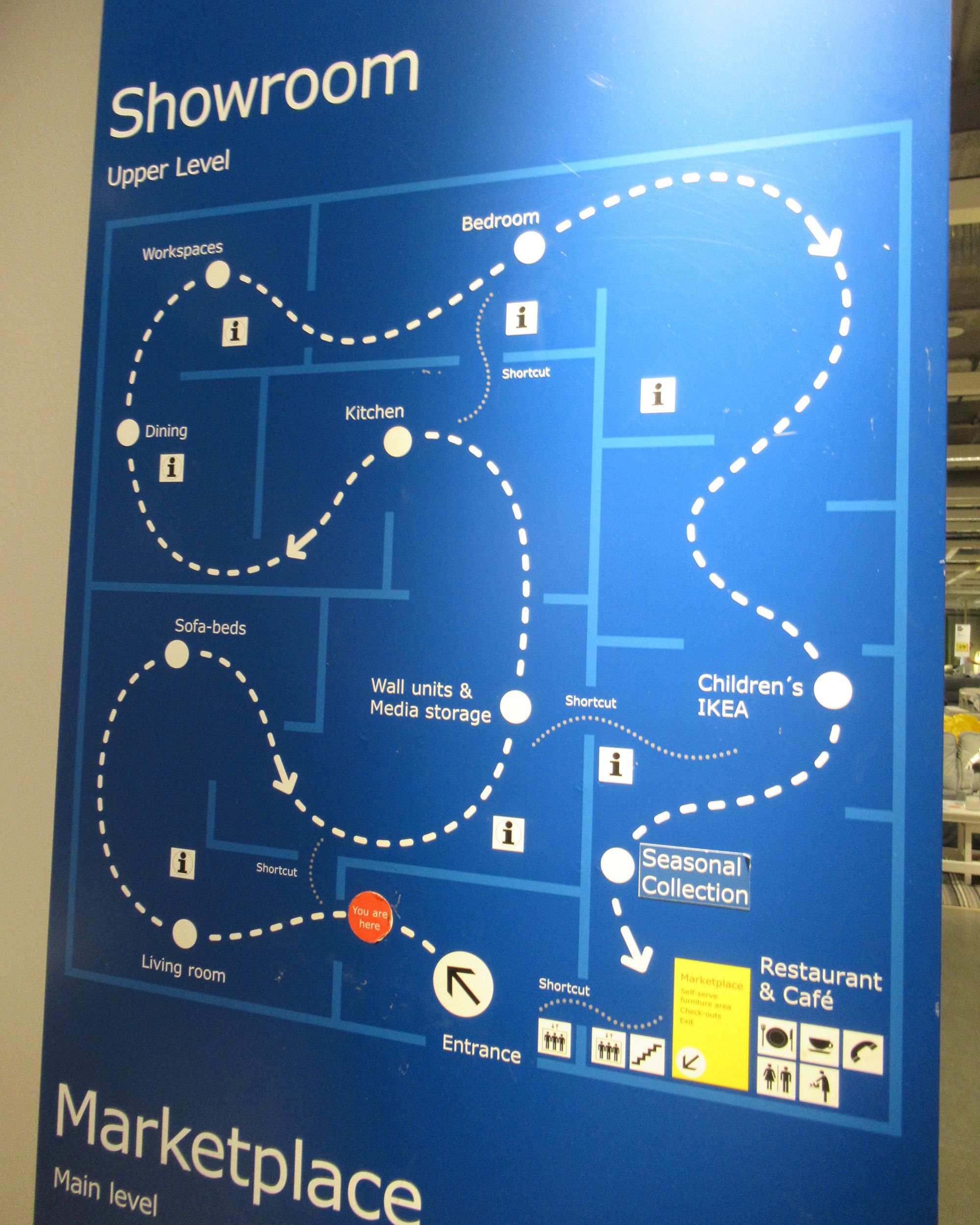 map on wall of Ikea showrooms