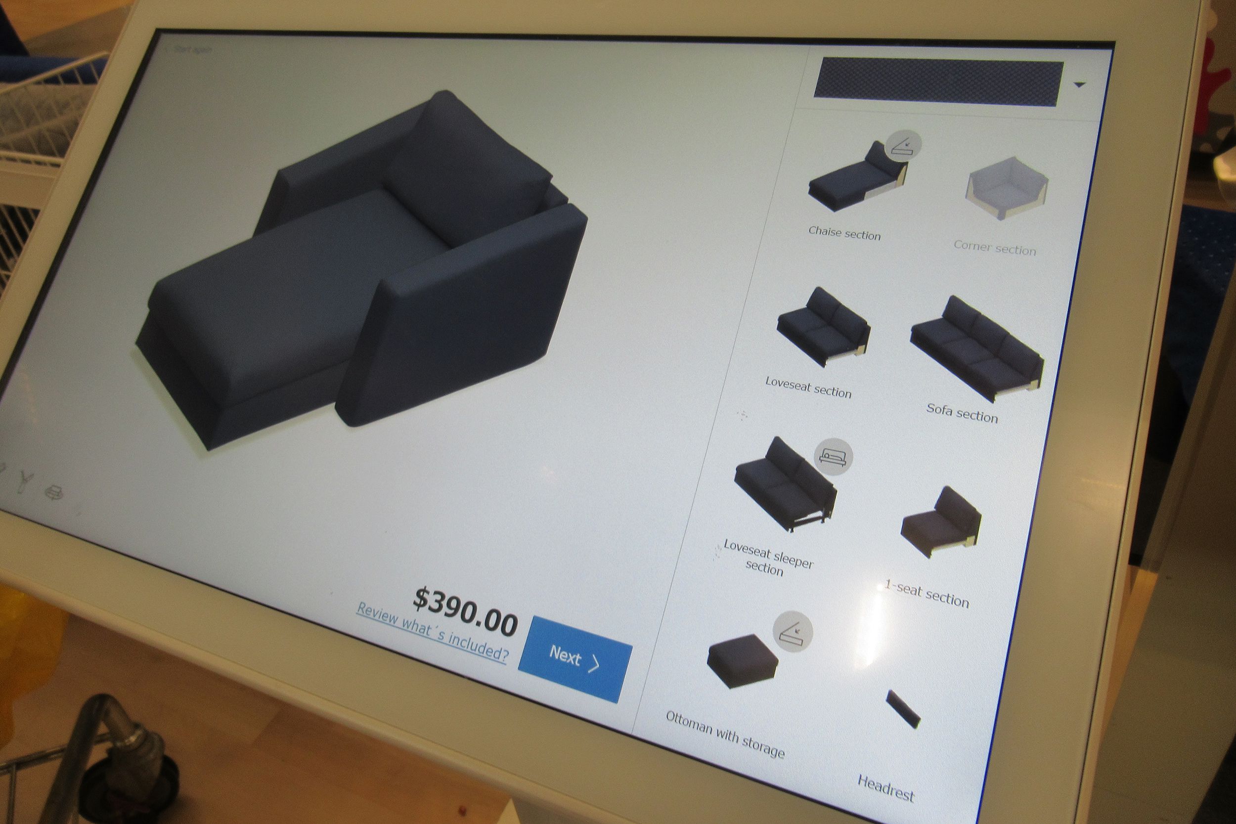 interactive touchscreen at Ikea