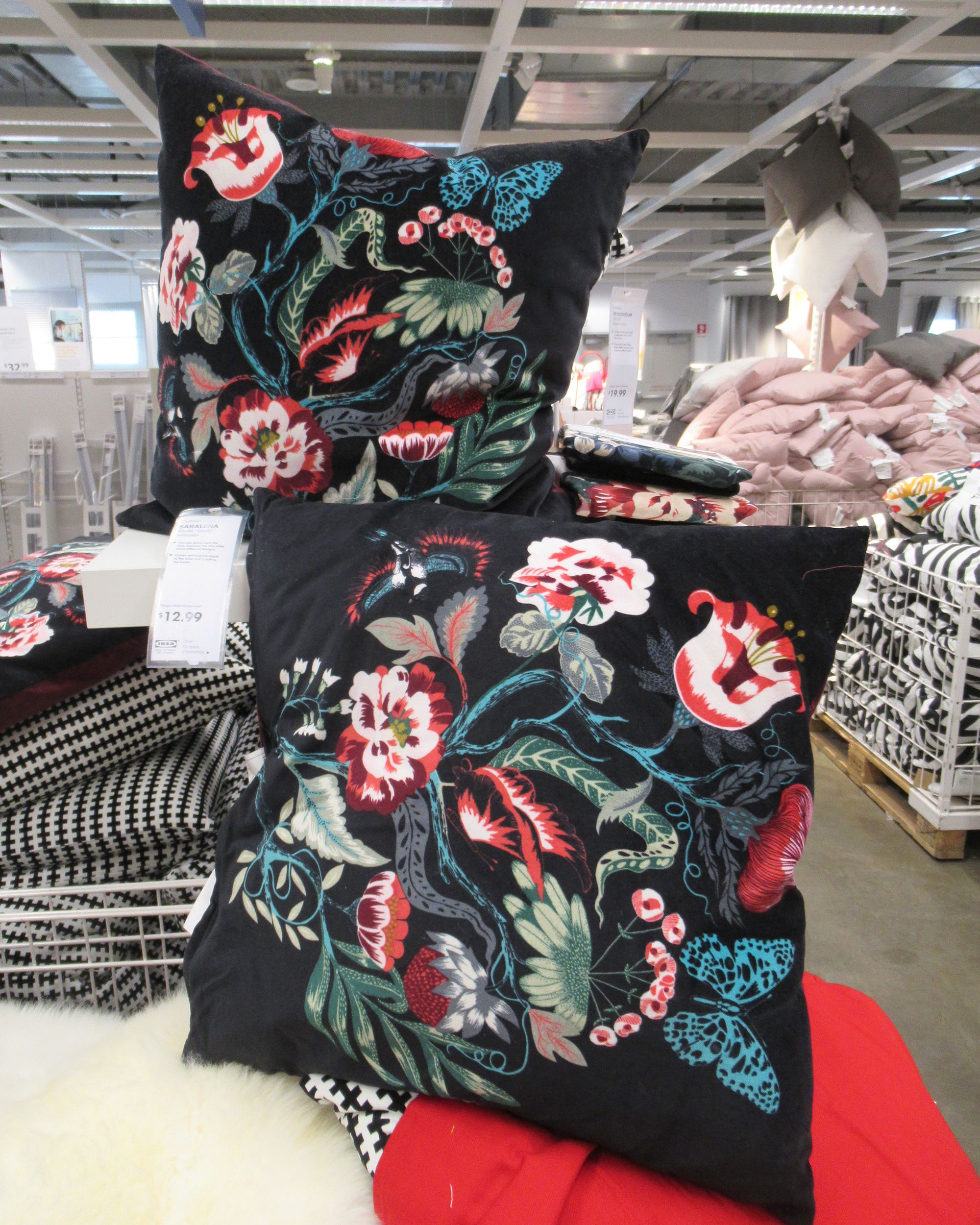 decorative pillows at the Marketplace in Ikea