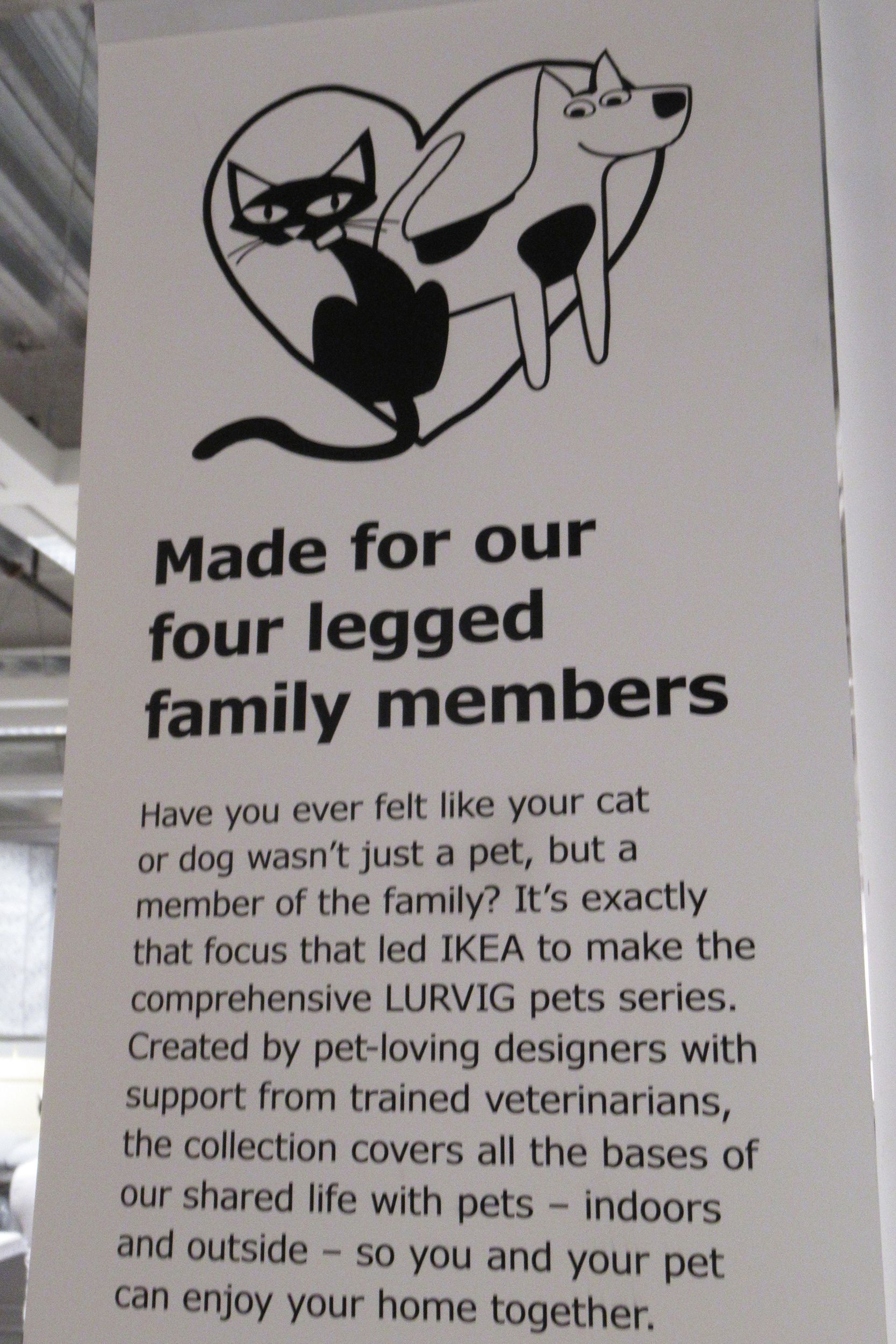 pets sign at Ikea