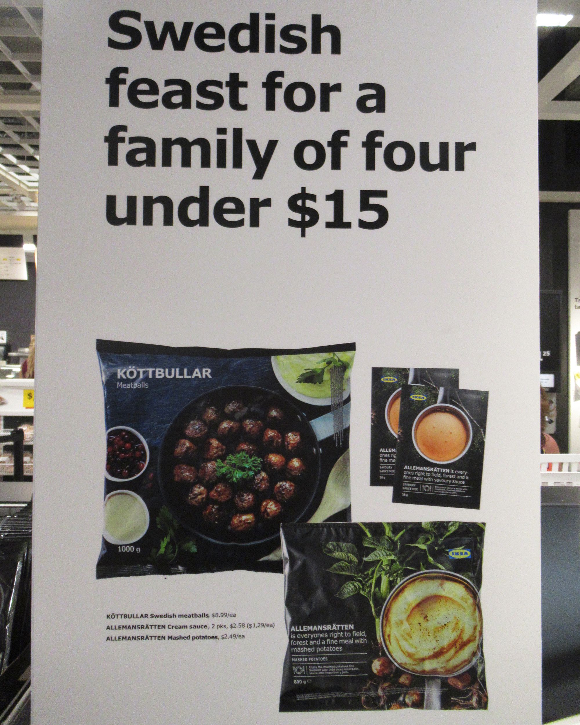 sign for Swedish food at the Swedish Food Market in Ikea