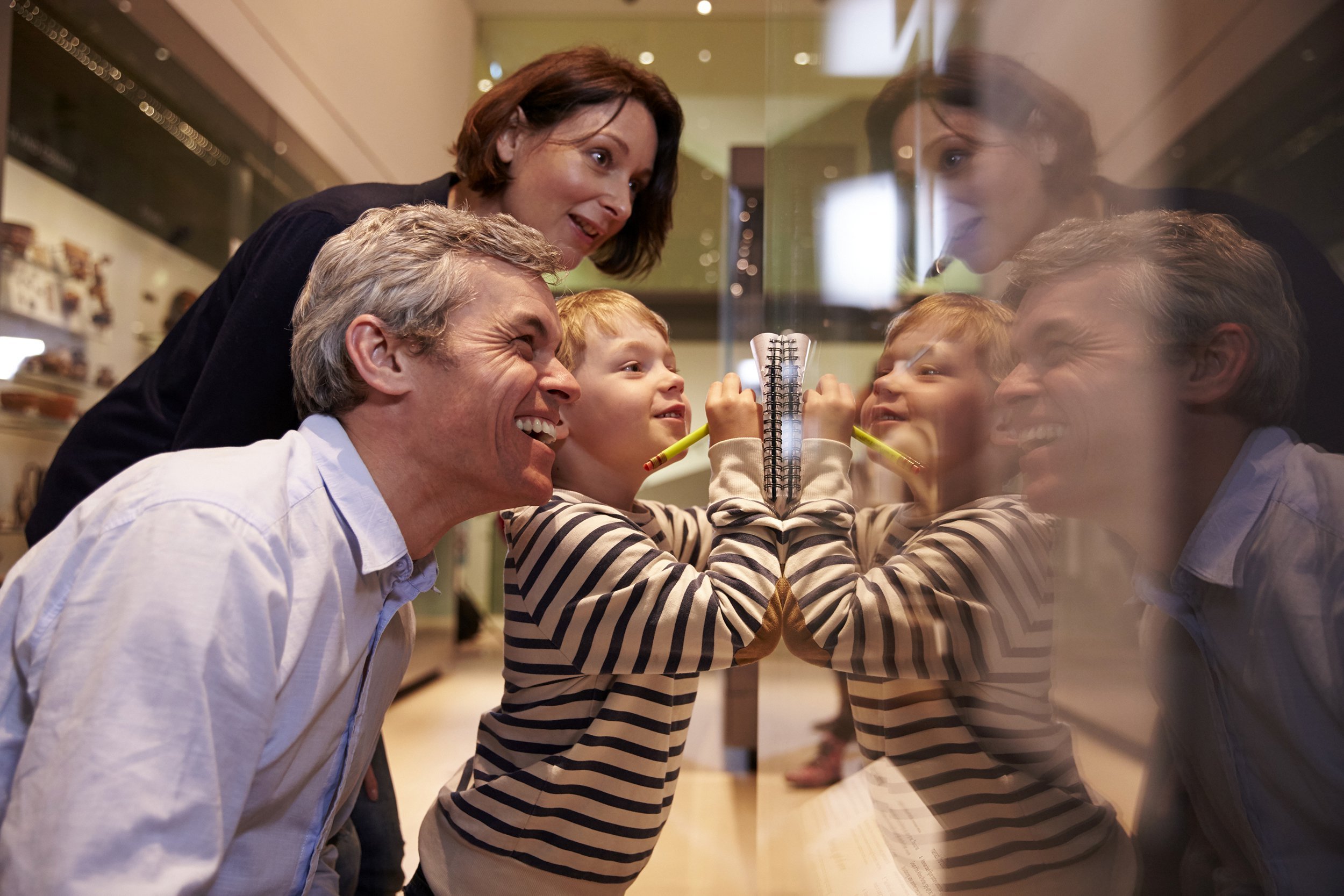 Family at a museum