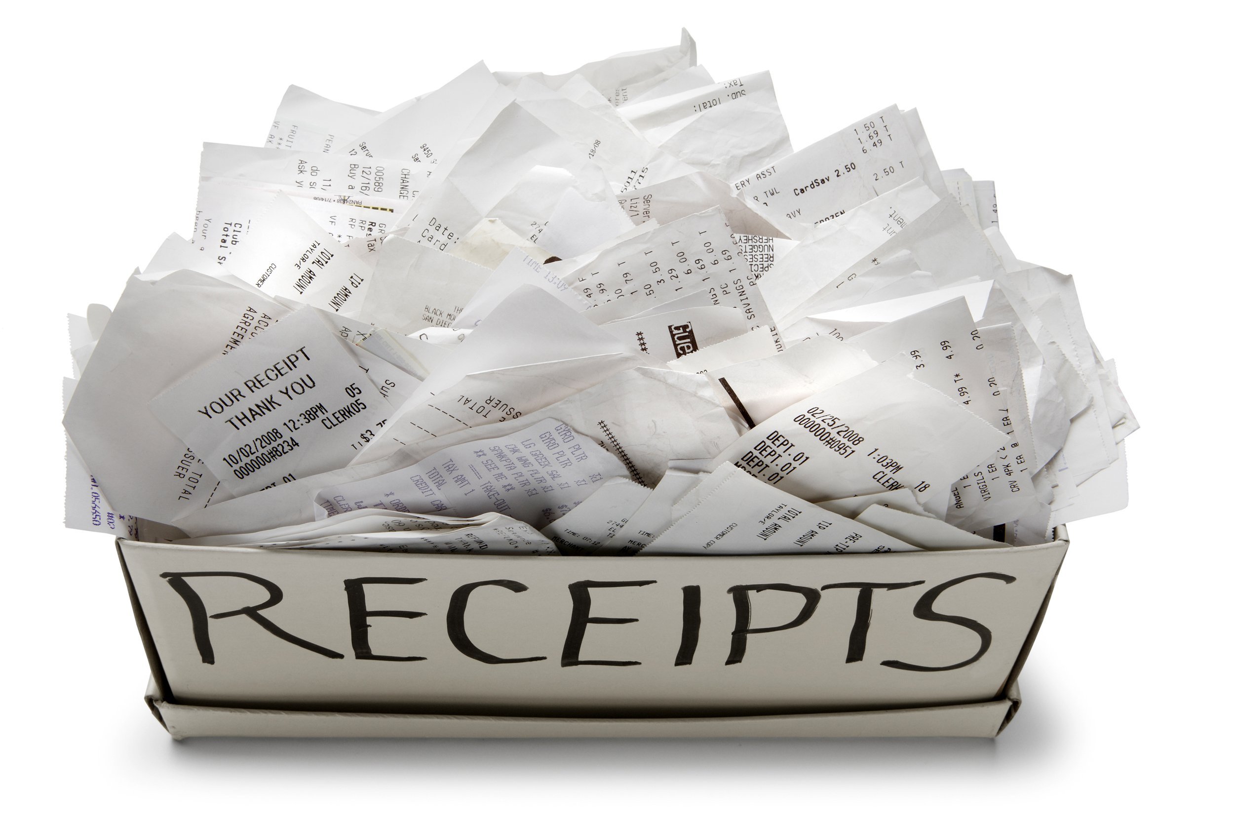 Box of receipts