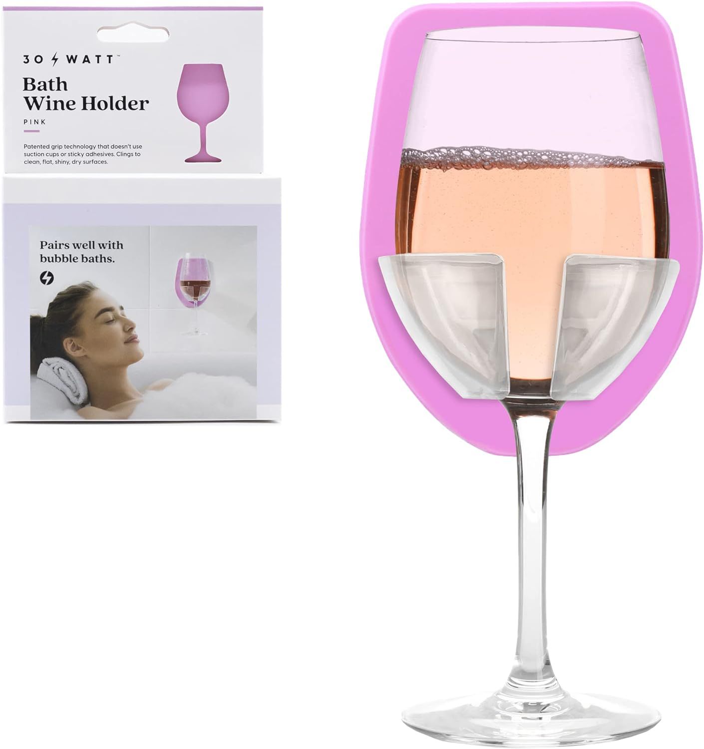 30 Watt Silicone Wine Glass Holder for Bath