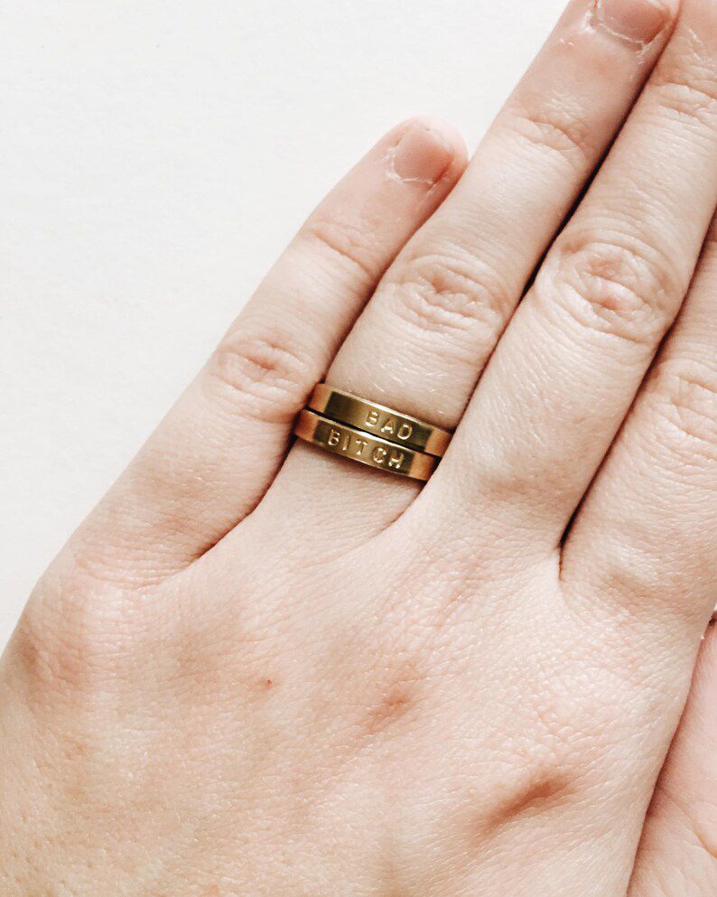 Bad B*tch Hand Stamped Rings