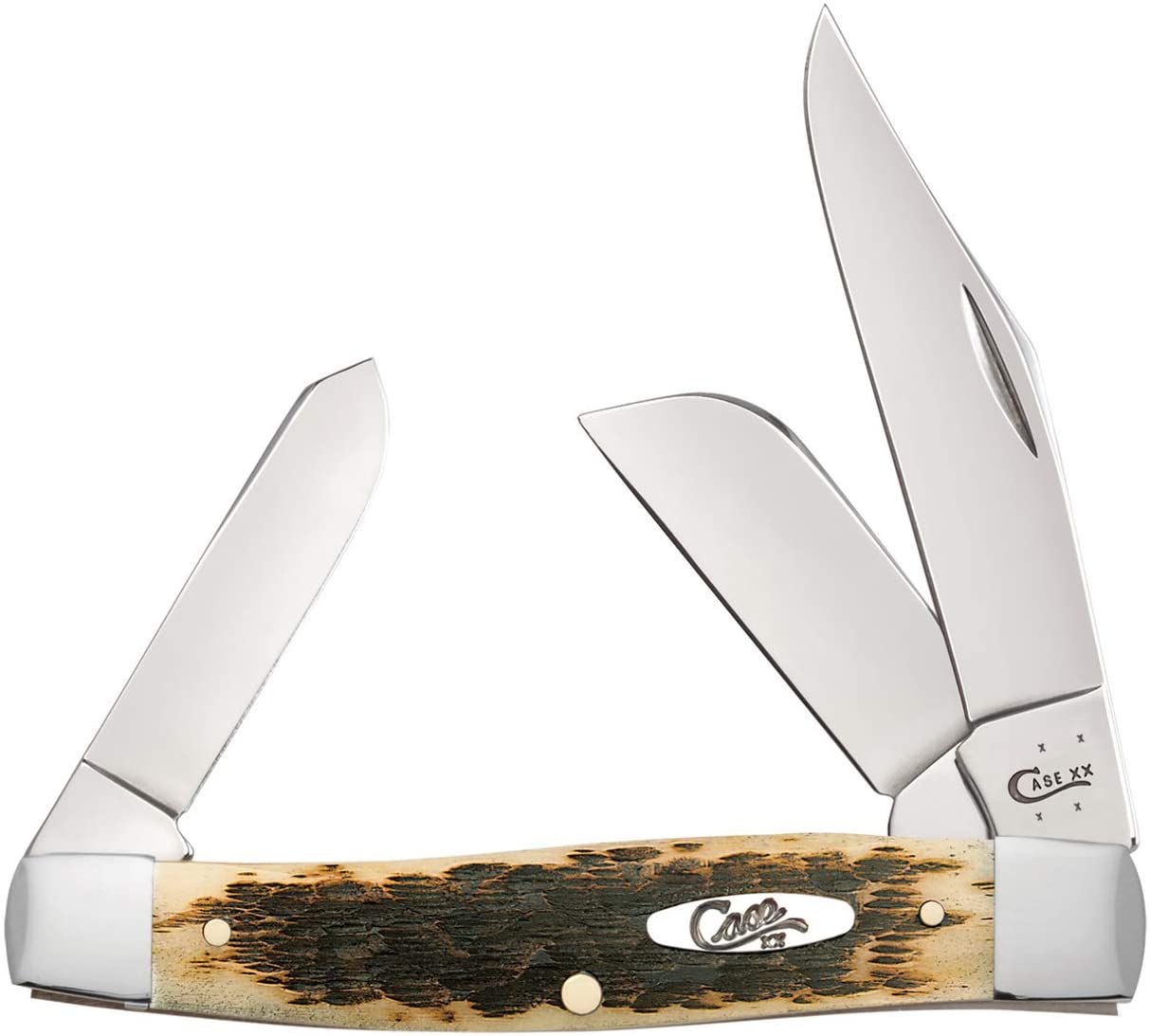 Case Large Amber Bone Stockman pocket knife.