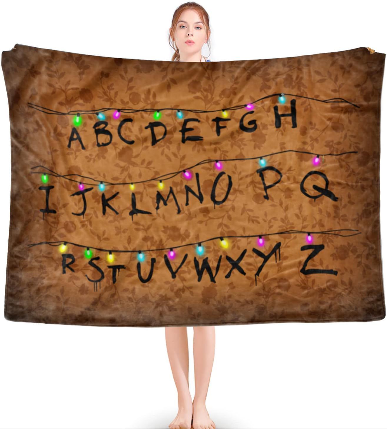Christmas Lights Alphabet Stranger Things Blanket