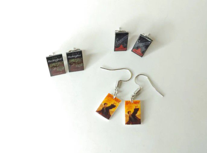 Custom Book Cover Earrings