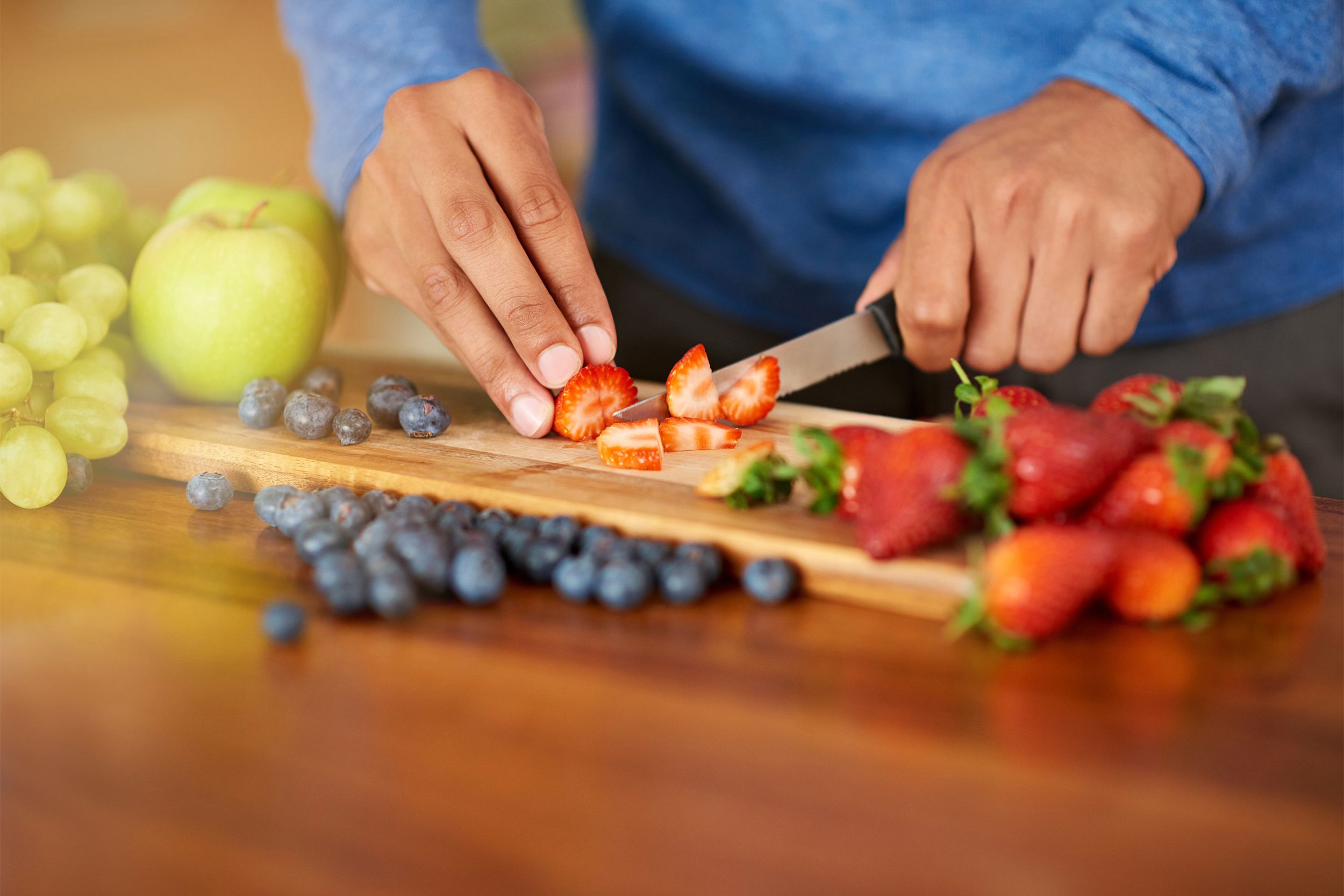 Chopping fresh fruit