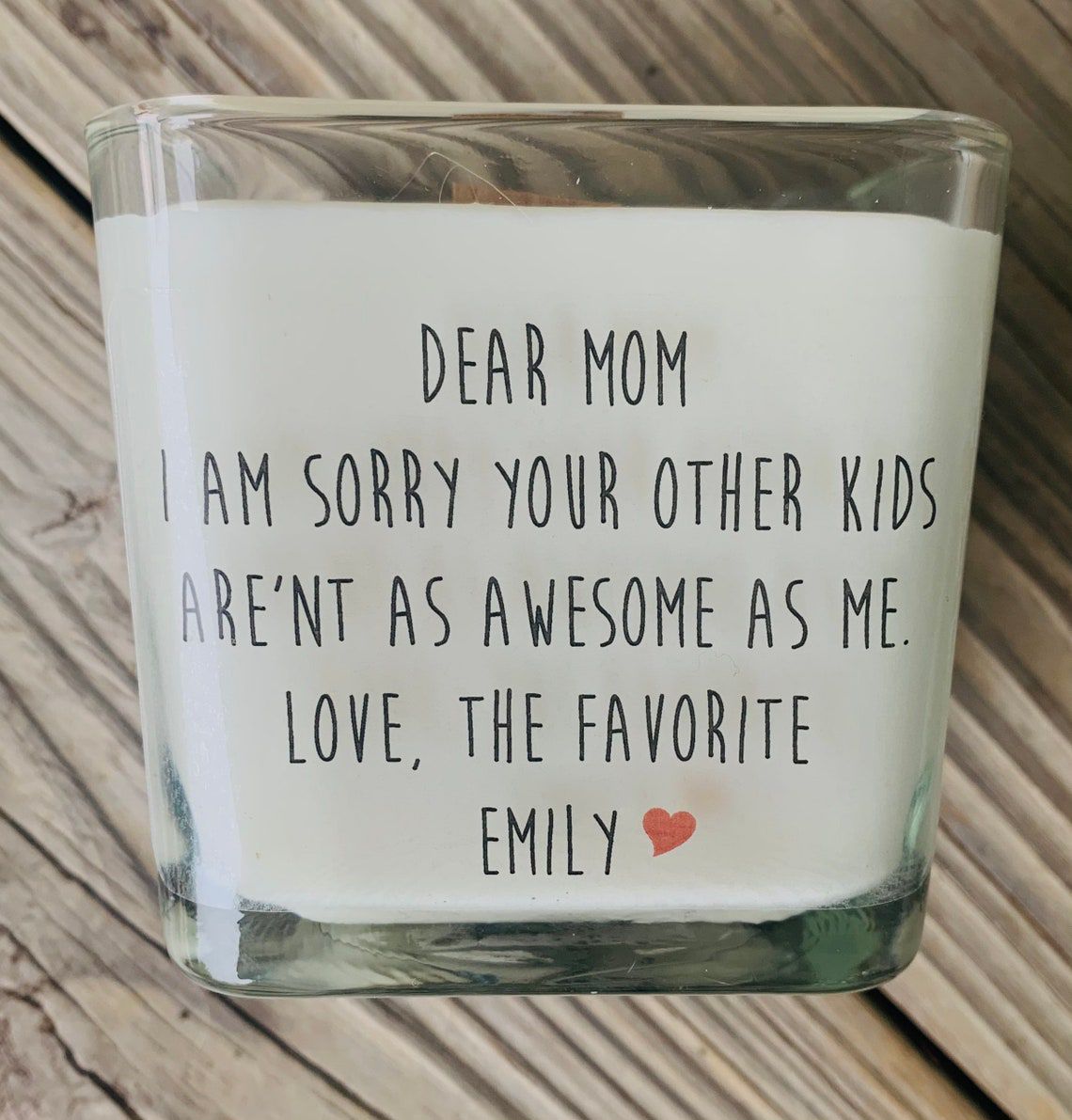 Funny 'Dear Mom' Candle