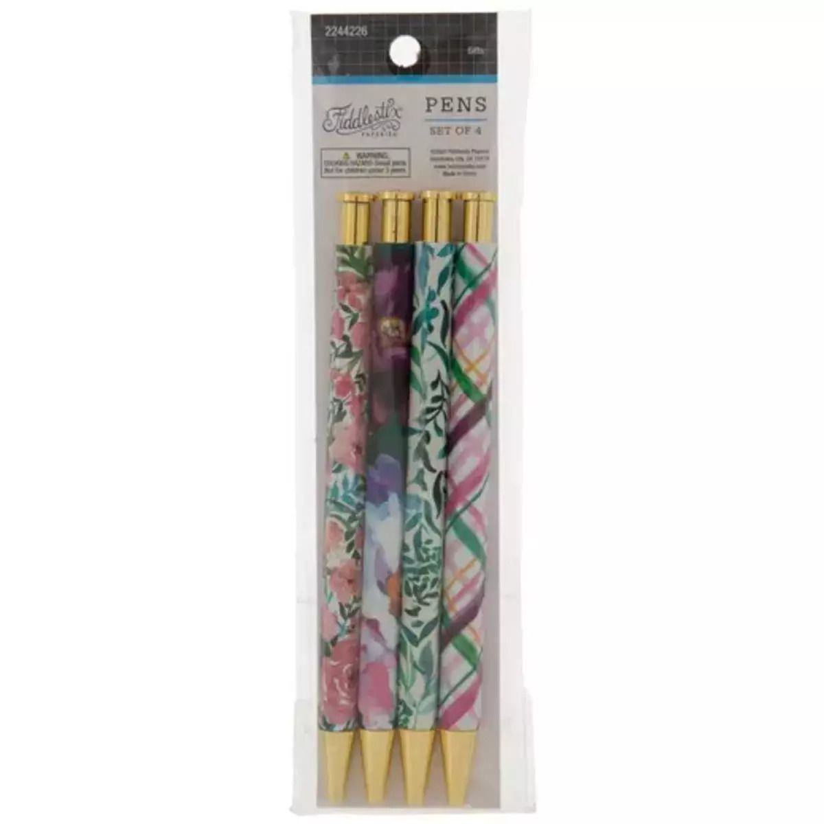 Gold Tip Floral Pens