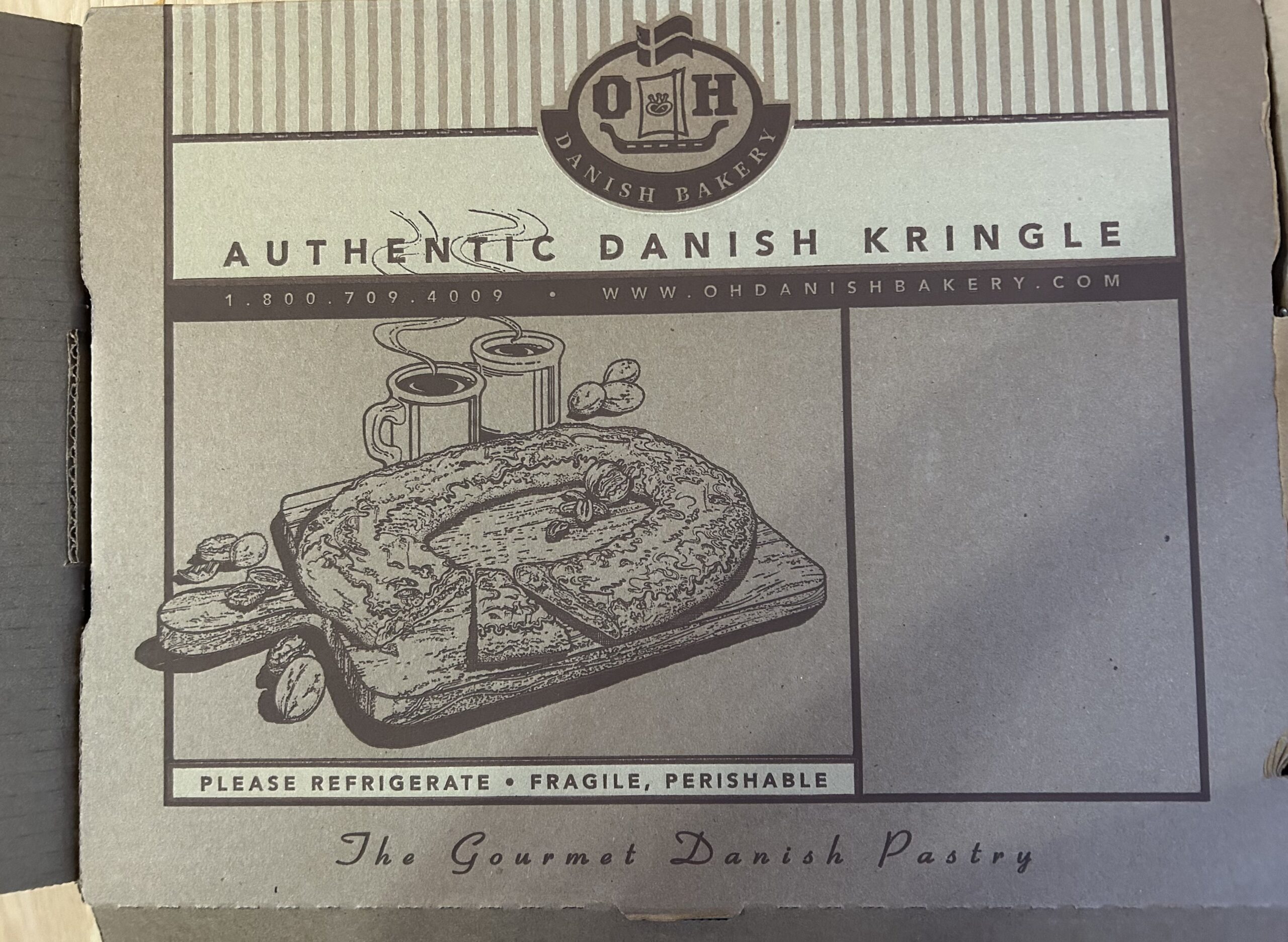 O&H Danish bakery kringle box