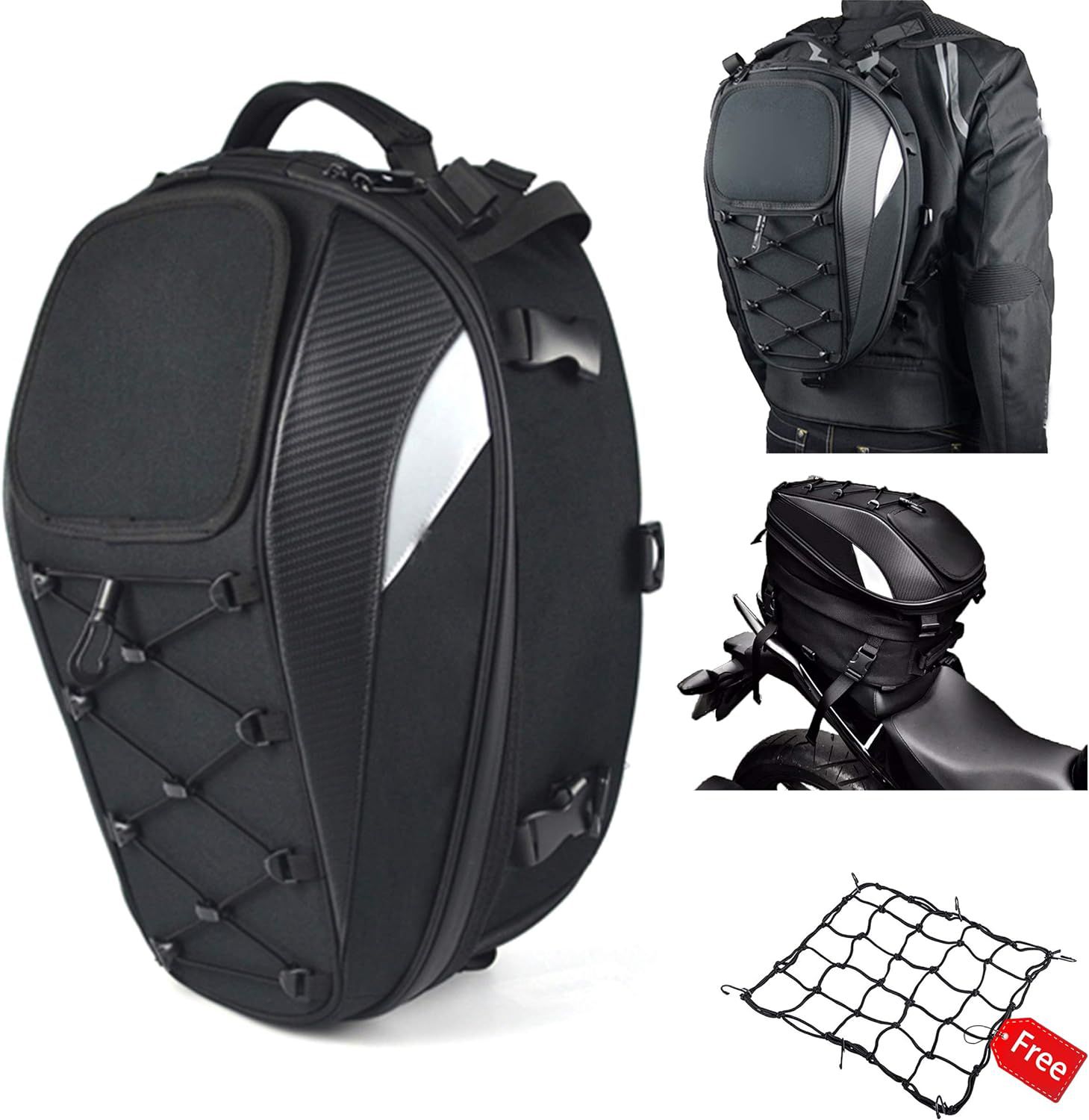 MIHUNTER Motorcycle Tail Bag & Backpack