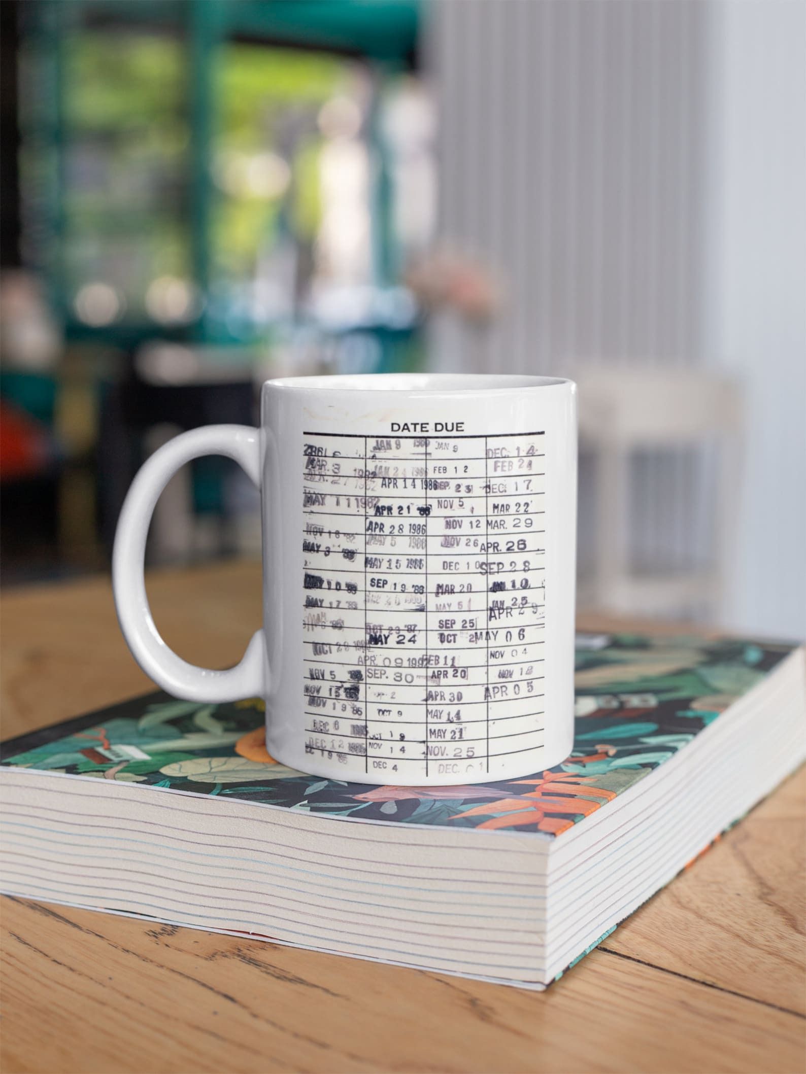 Old Library Card Due Date Coffee Mug