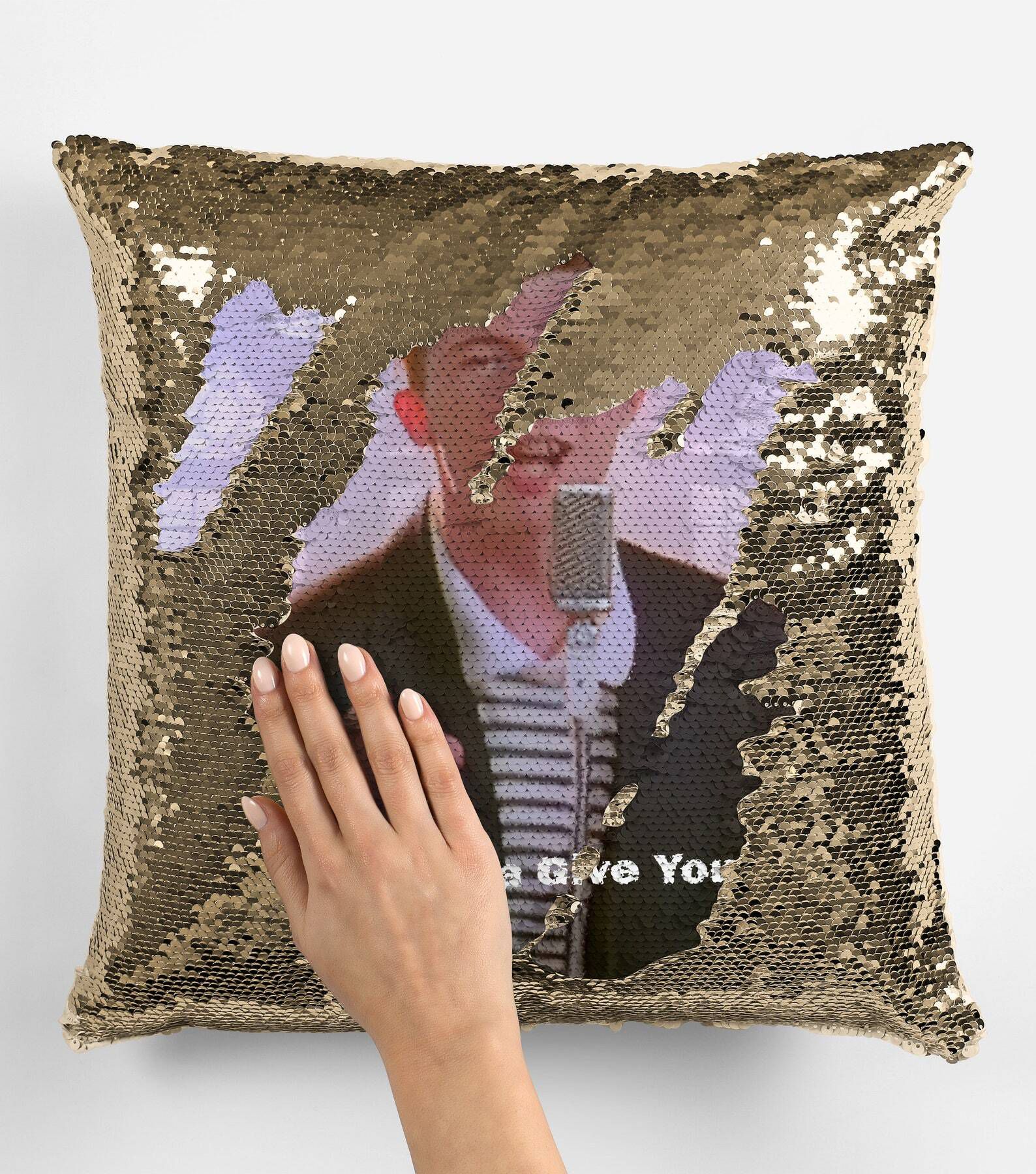 Rick Never Gonna Give you Up Sequin Pillow Case