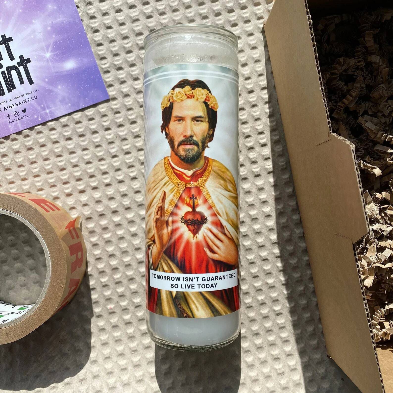 Saint Keanu Prayer Candle