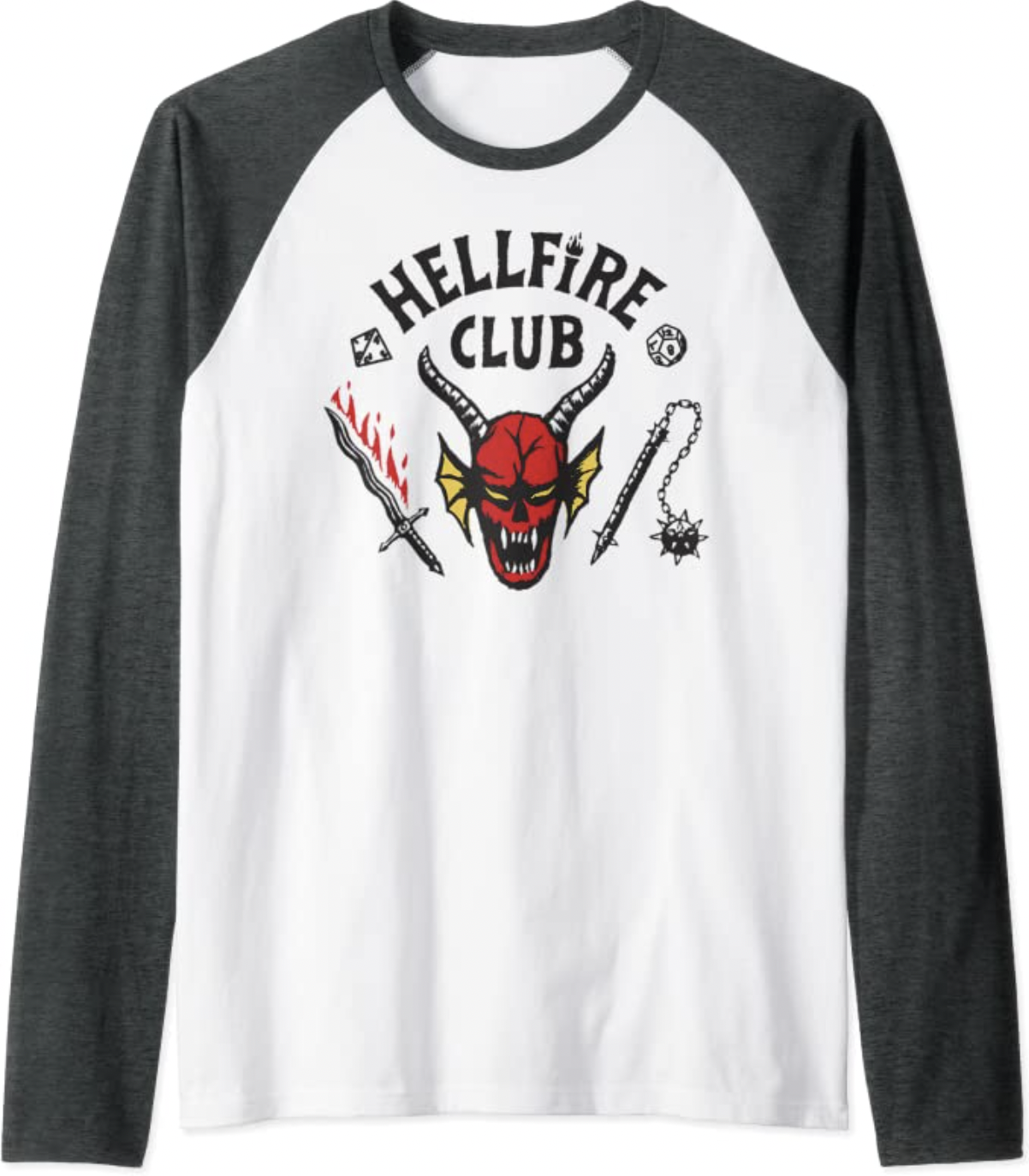 Stranger Things 4 Hellfire Club Logo Raglan Baseball Tee