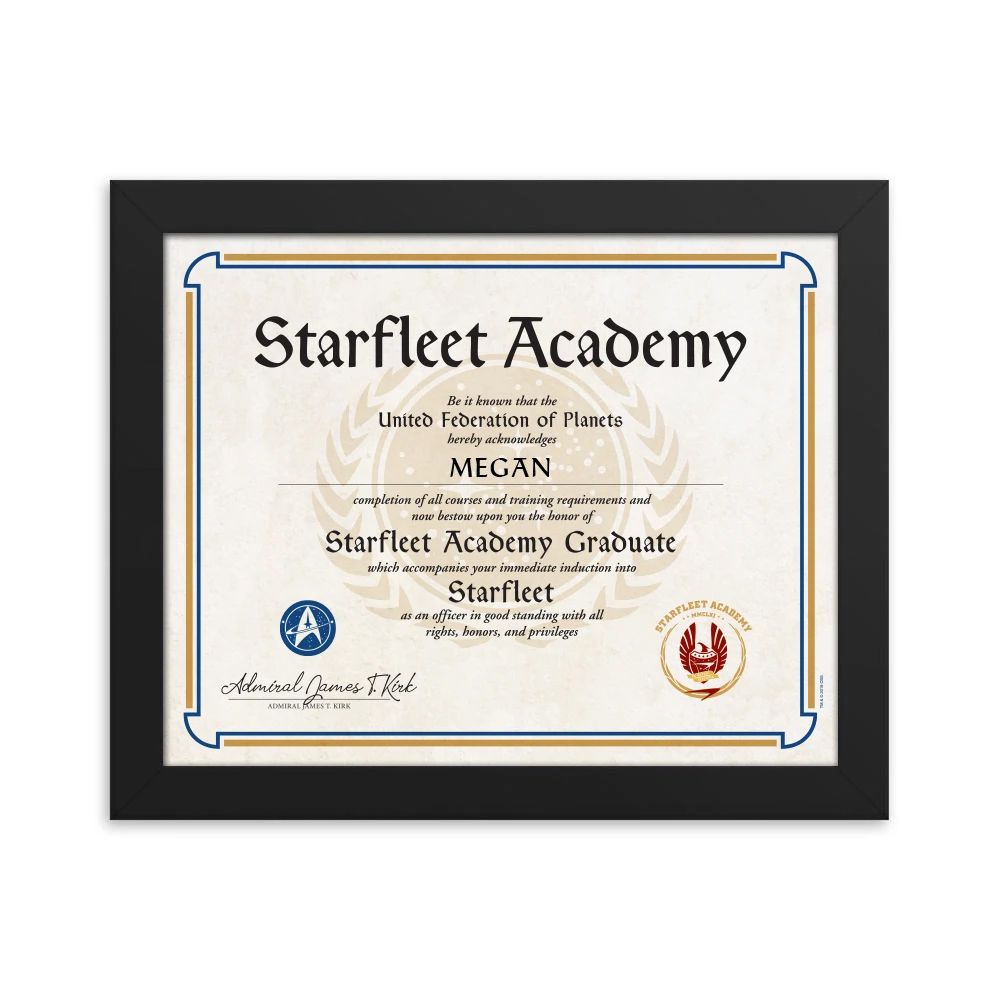 Starfleet Academy Personalized Certificate