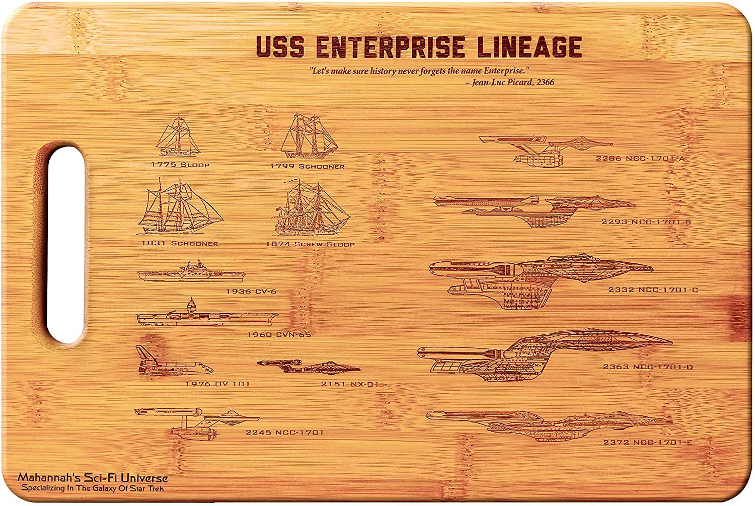 U.S.S. Enterprise Legacy Cutting Board