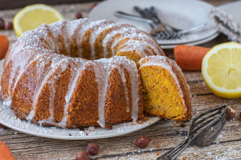 Carrot hazelnut bundt cake