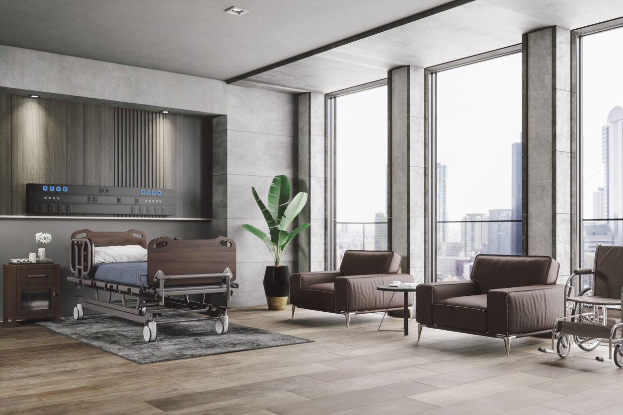 An image of a fancy hospital waiting room.
