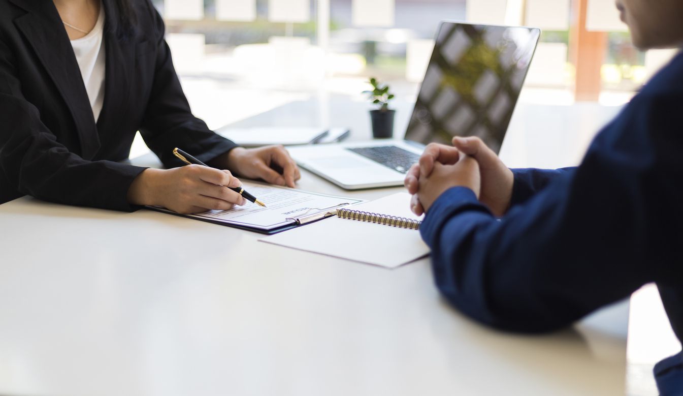 A job applicant being interviewed.