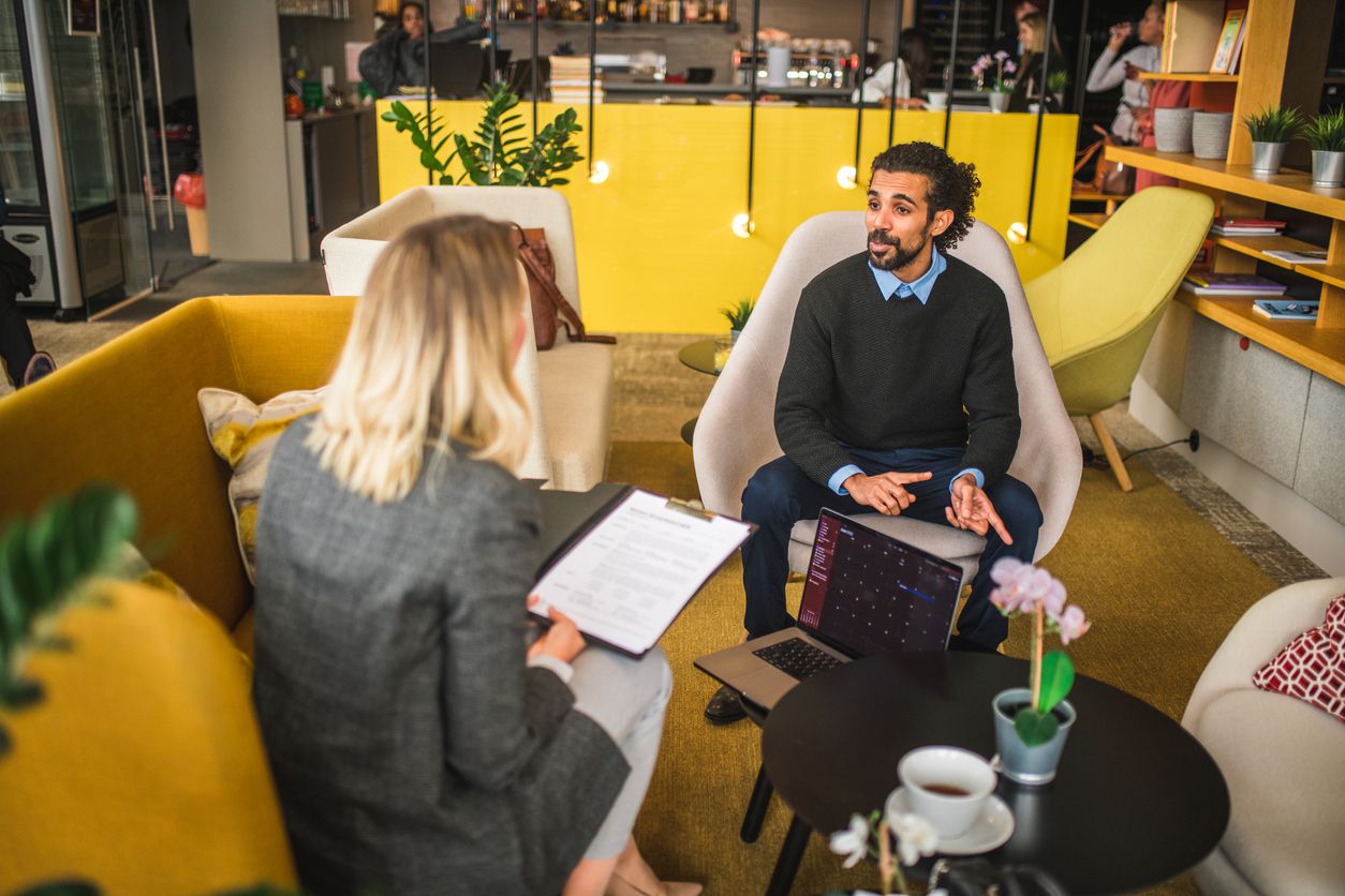 A job applicant being interviewed.