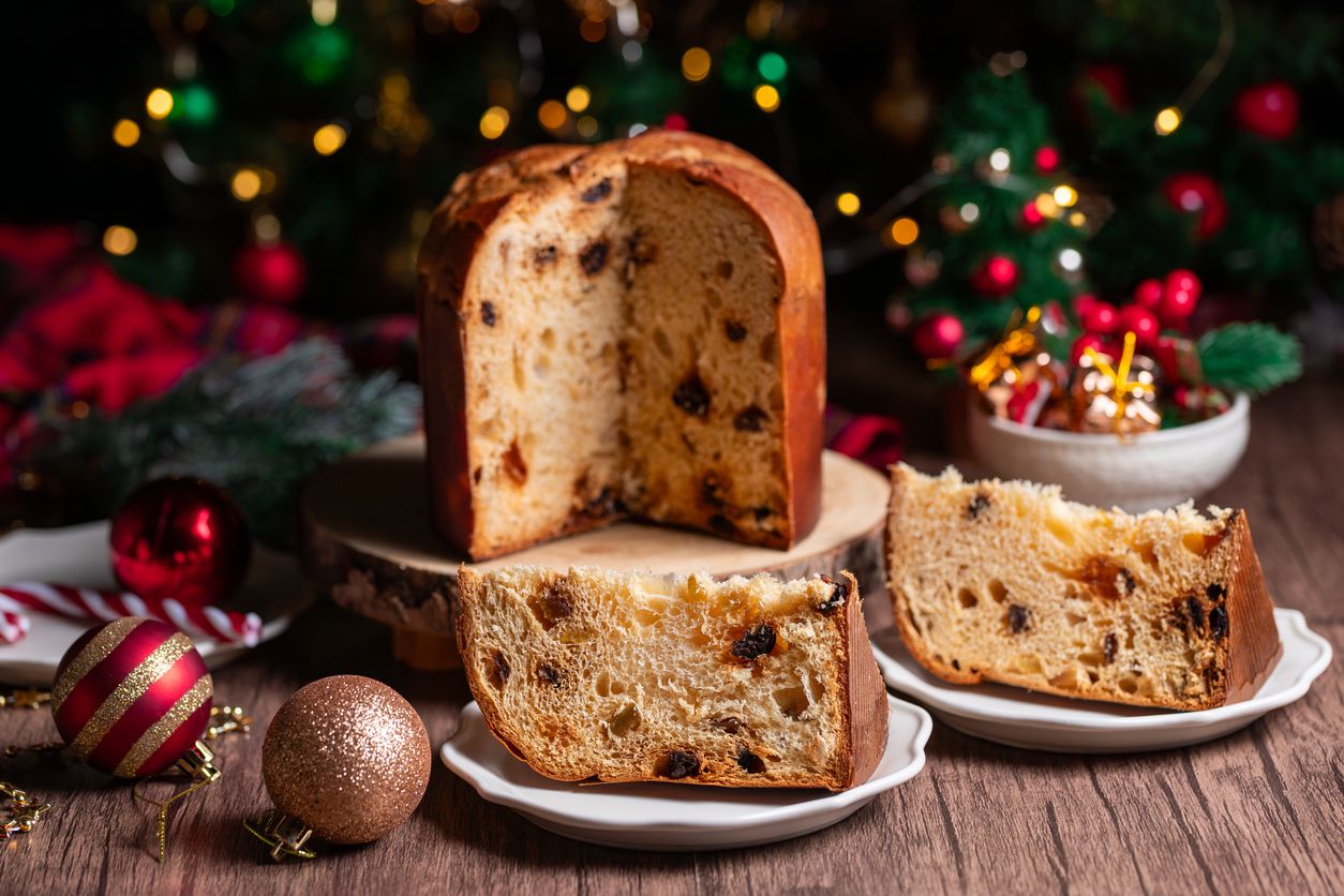 An image of Panettone Bread on a plate.