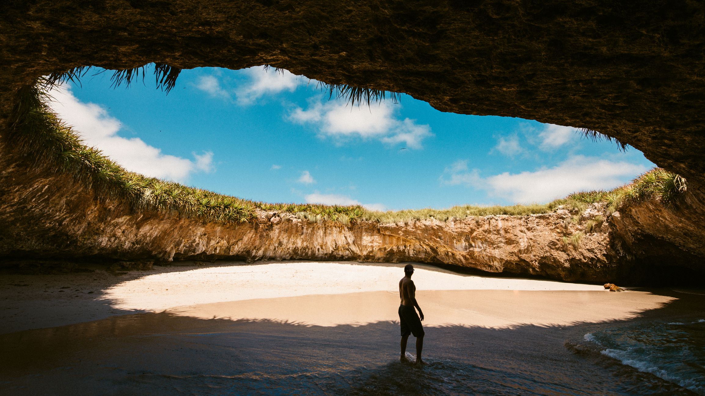 The hidden beach in Marietas Islands, Puerto Vallarta. Mexico.