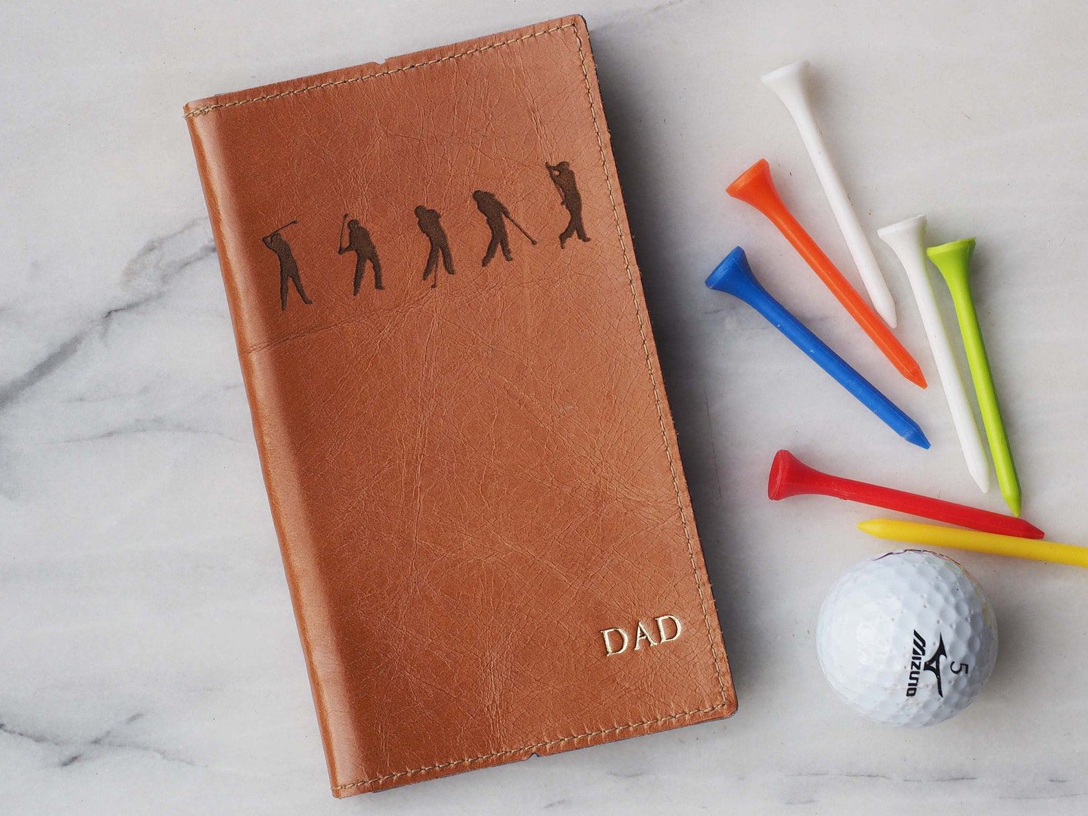 Personalized Leather Golf Scorecard Holder