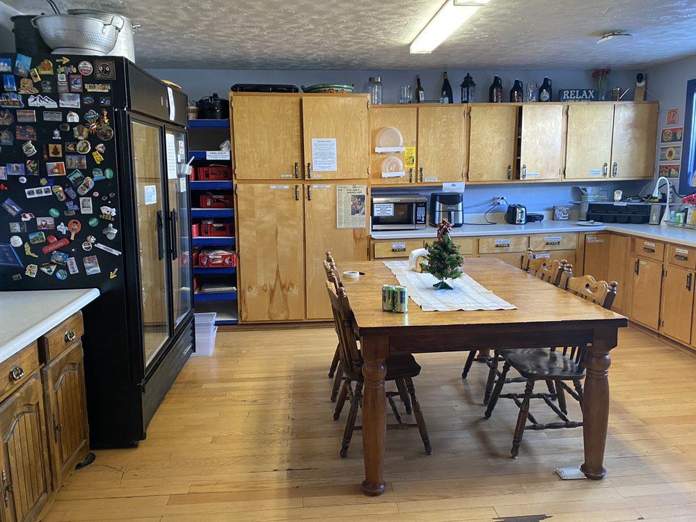 the kitchen at inn the clouds hostel