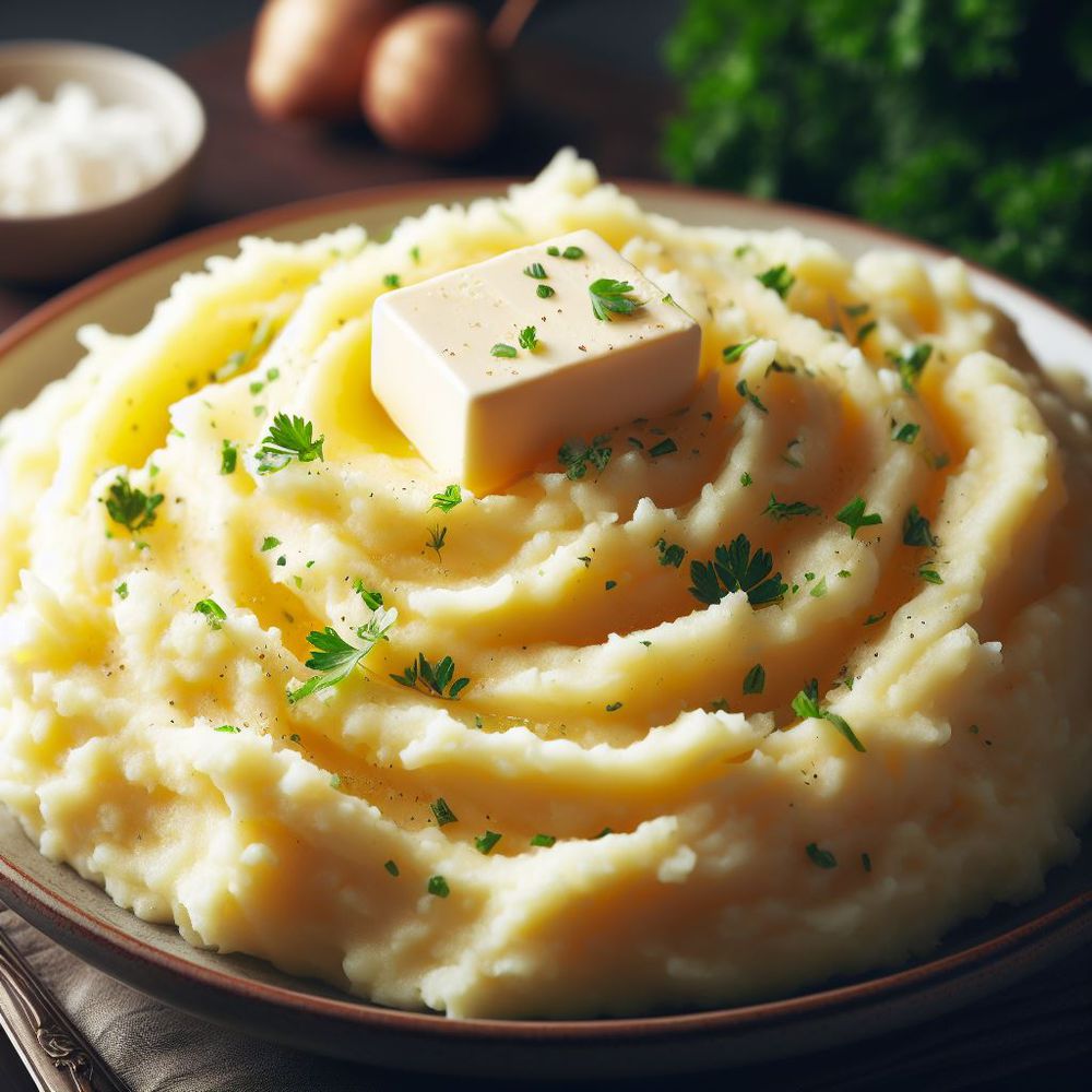 mashed potatoes with butter on top