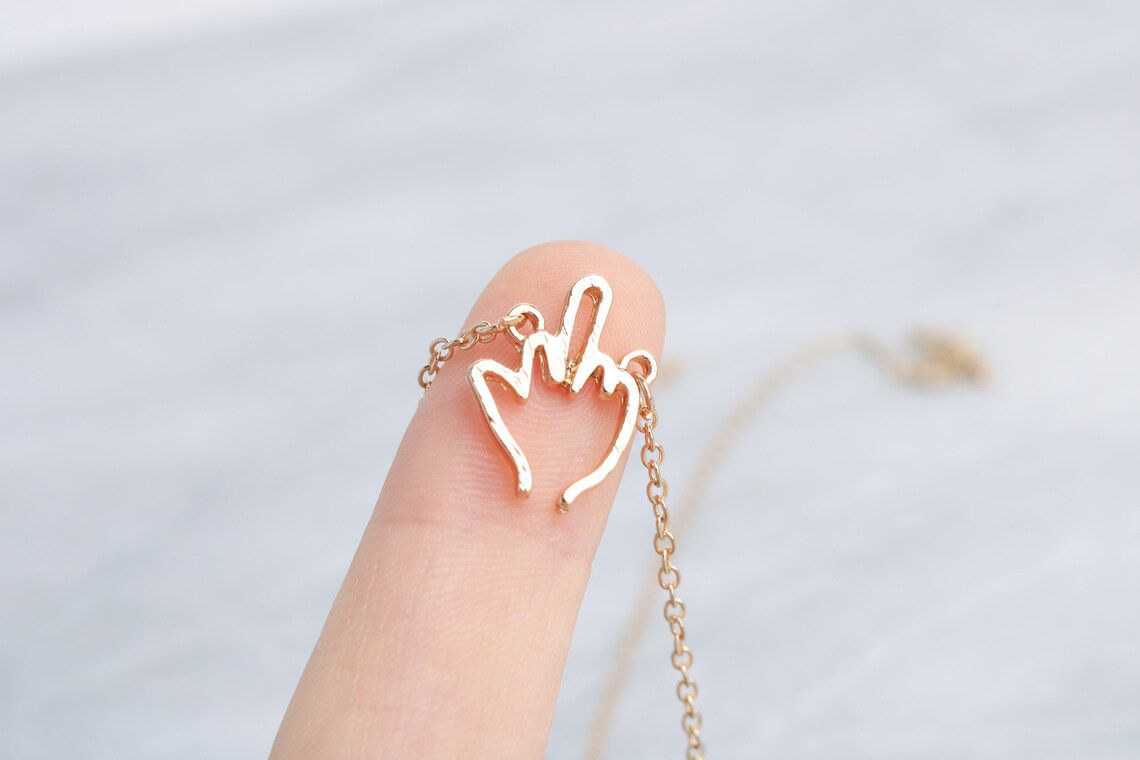 Middle Finger Necklace