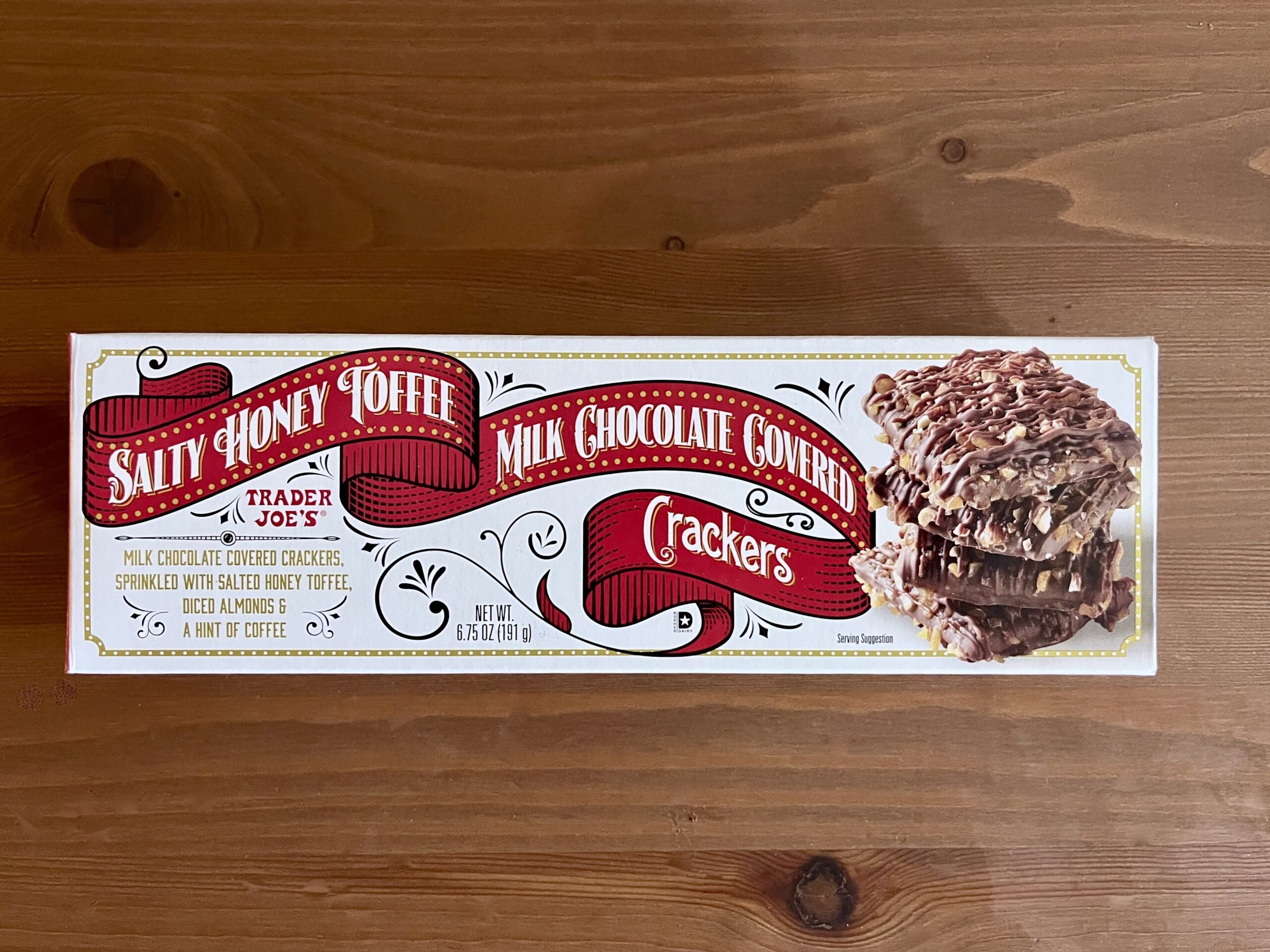 trader joes Salty Honey Toffee Milk Chocolate Covered Crackers