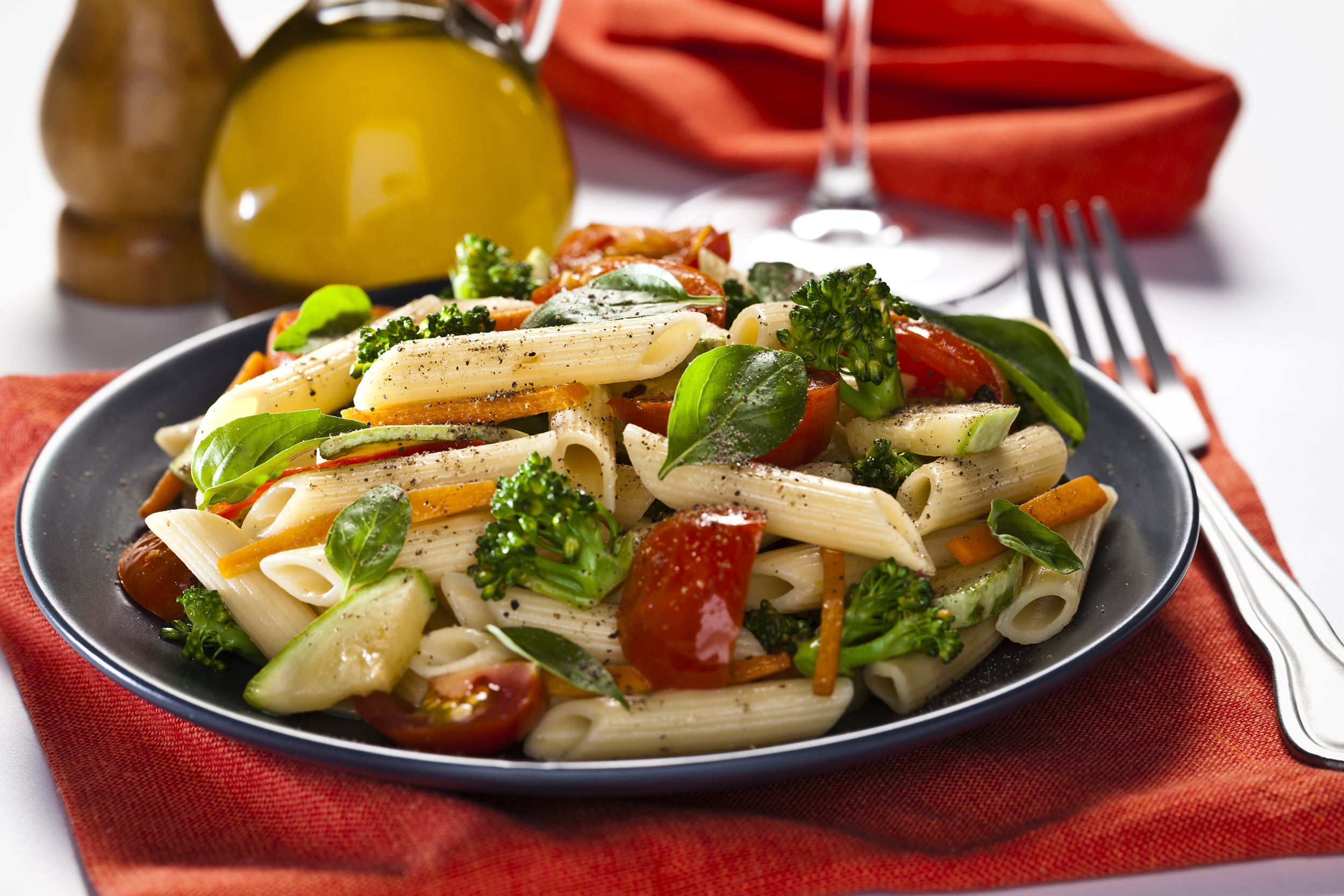 Penne pasta with vegetables