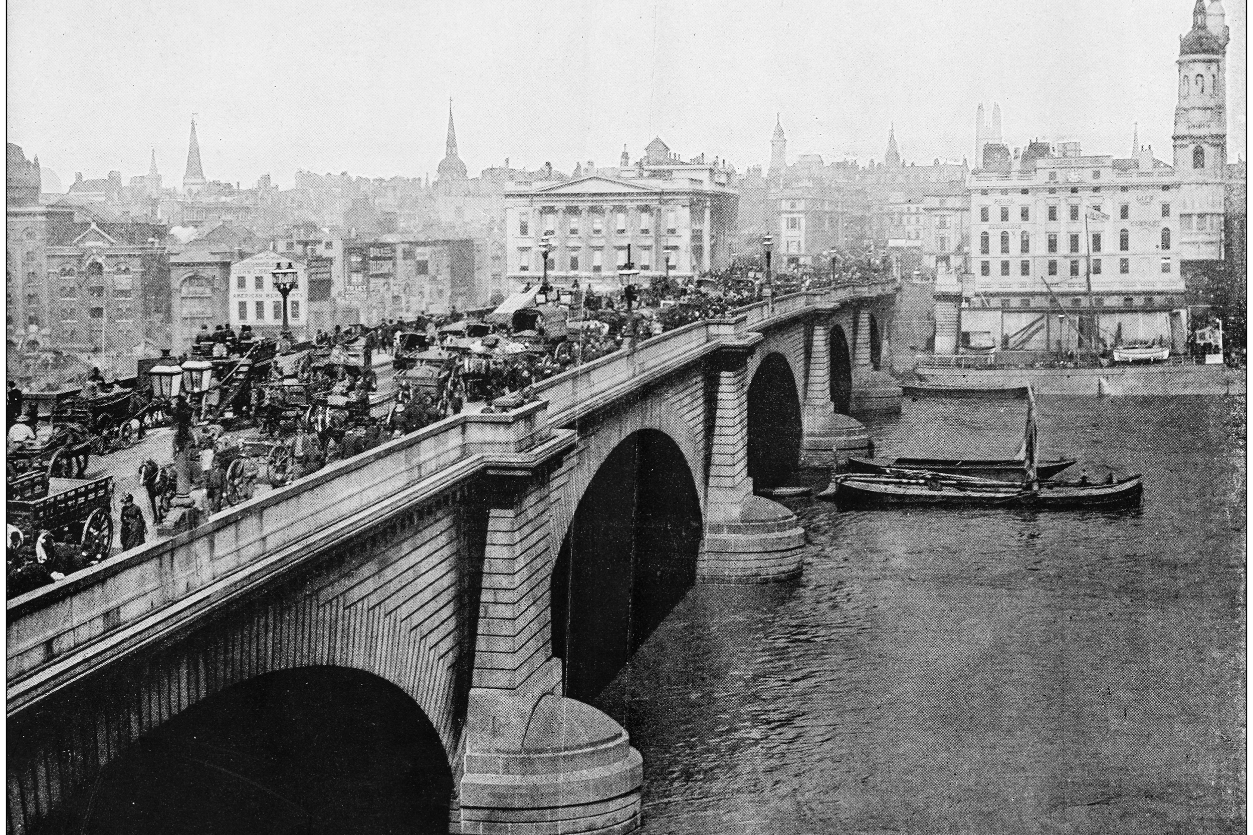 Old depiction of London Bridge