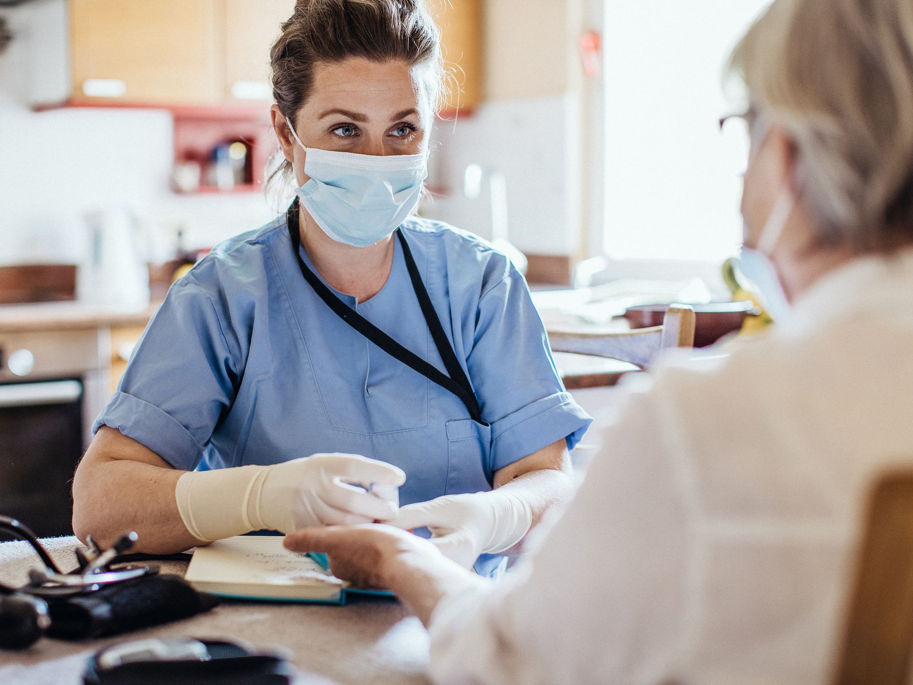Healthcare worker at home visit