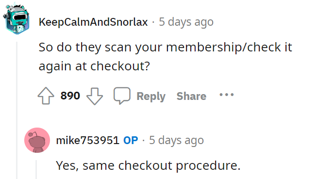 reddit screenshot discussing costco new membership scanner