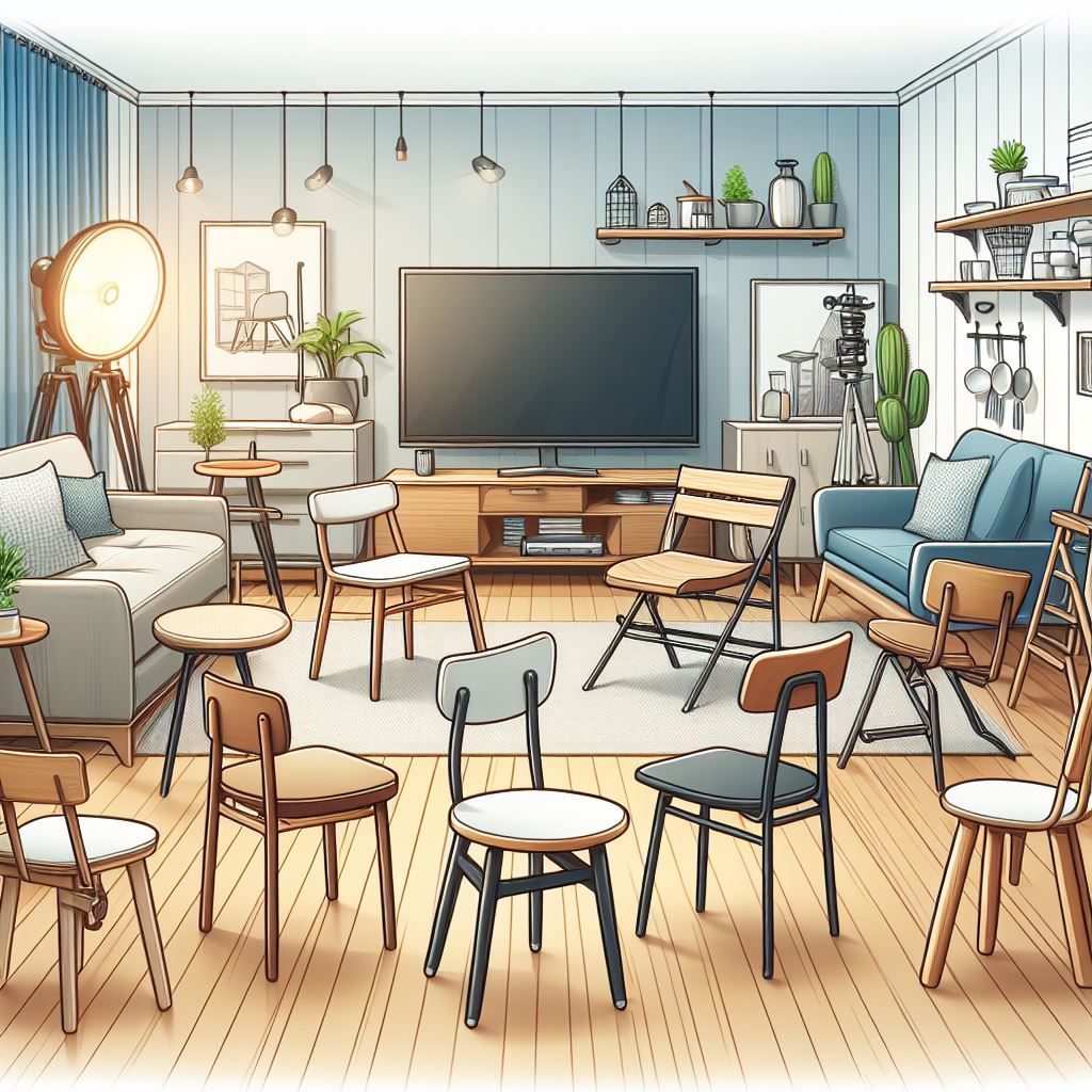 AI generated image of different types of chairs in a living room