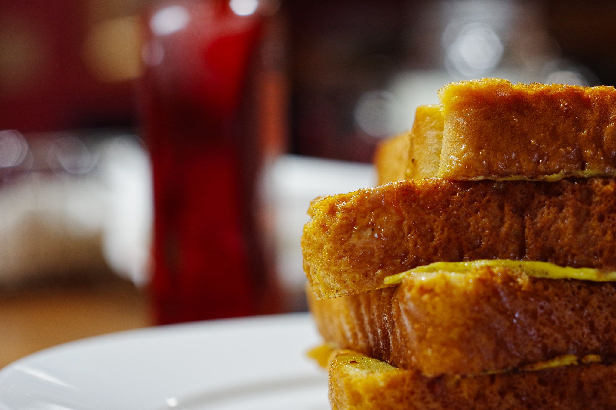 a stack of french toast