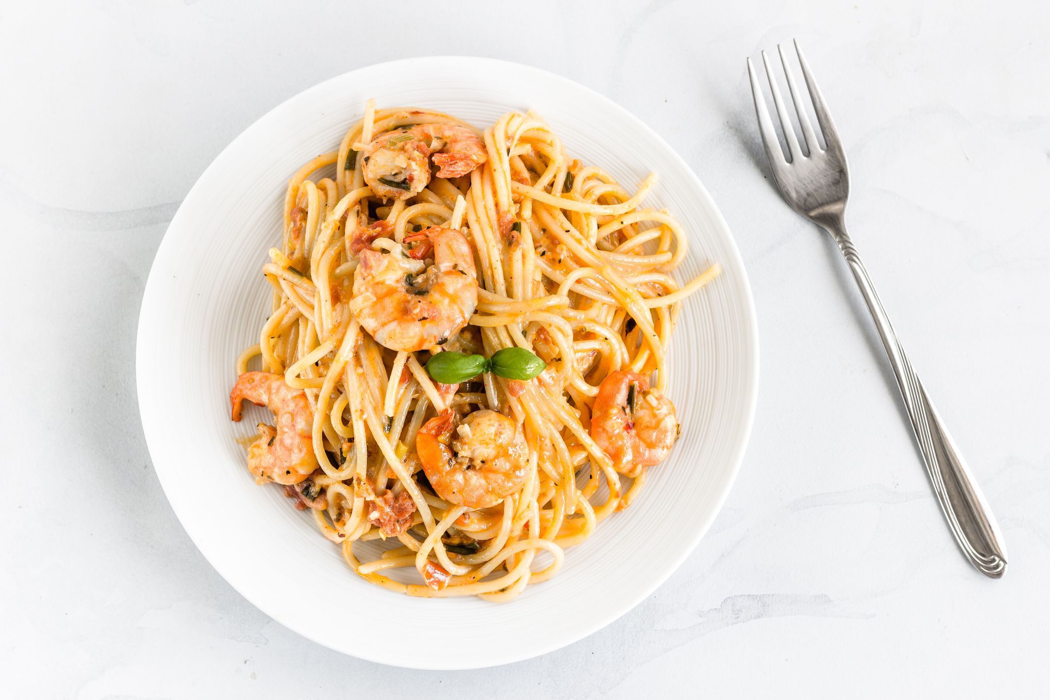 Shrimp Spaghetti / Shrimp Scampi / Prawn Pasta / Seafood Shrimp Spaghetti Italian Food Photo.